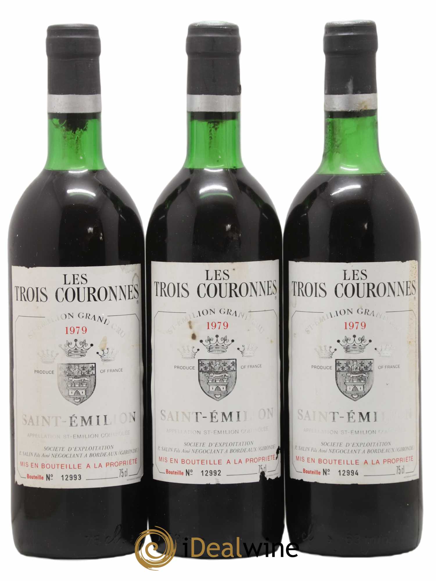 Saint-Émilion Grand Cru Les Trois Couronnes (sans prix de réserve) 1979 - Posten von 3 Flaschen - 0