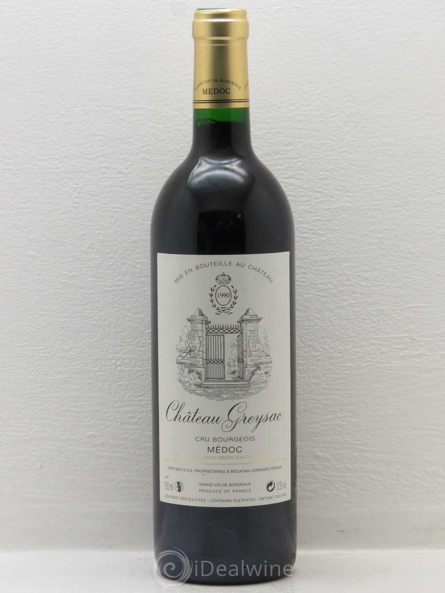 Château Greysac Cru Bourgeois 1990 - Lot de 1 bouteille - 0