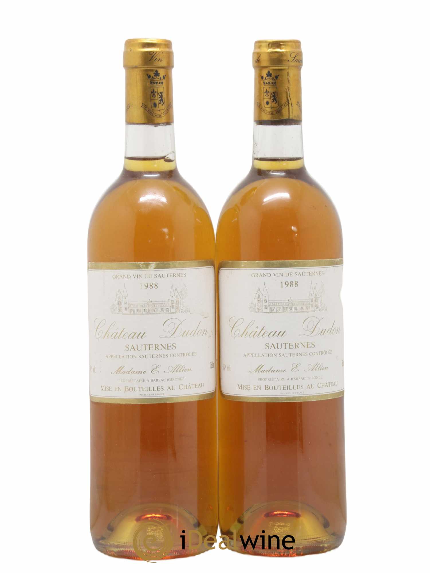 Sauternes Château Dudon 1988 - Lotto di 2 bottiglie - 0