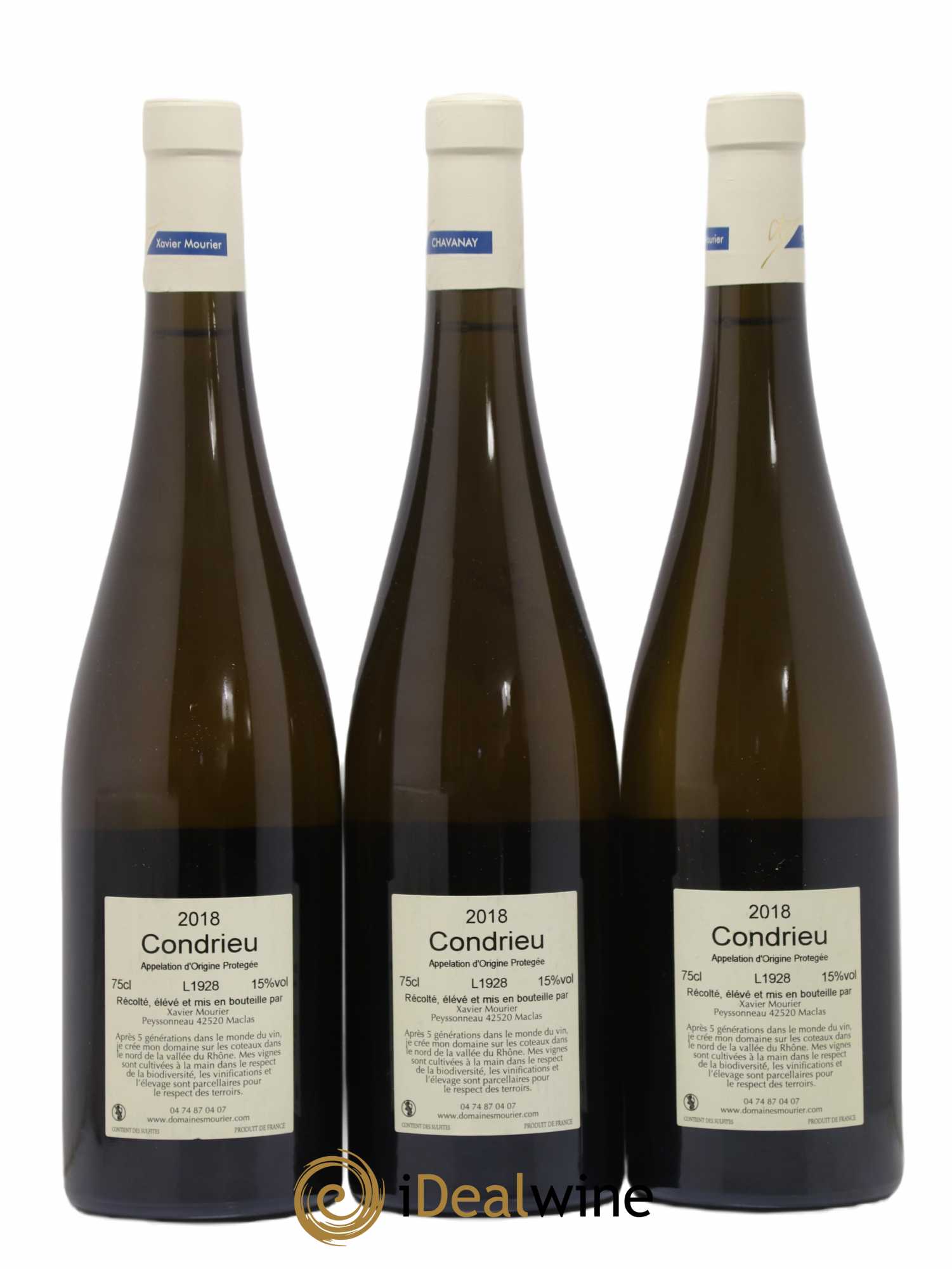 Condrieu La Légende Xavier Mourier (sans prix de réserve) 2018 - Posten von 3 Flaschen - 1