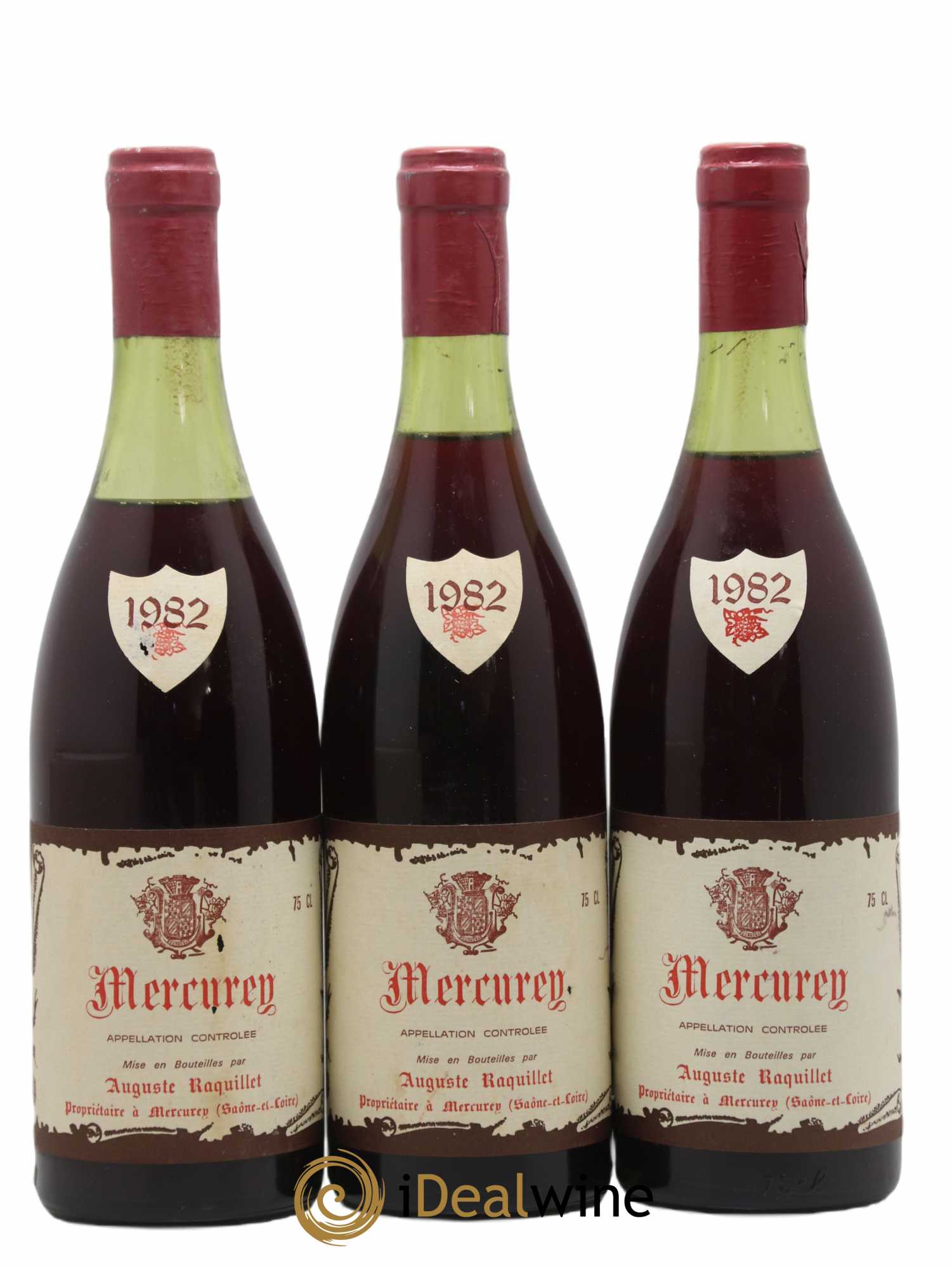 Mercurey Auguste Raquillet 1982 - Lot de 3 bouteilles - 0