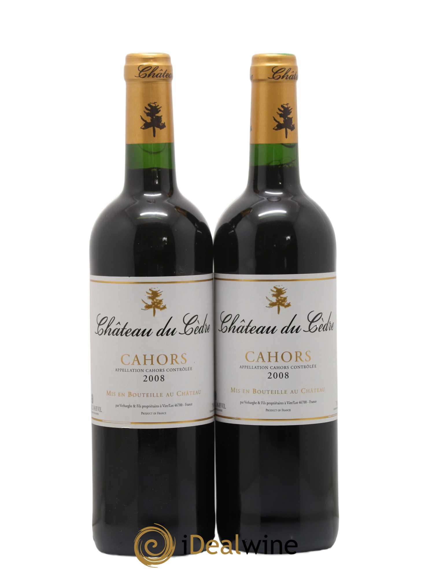 Cahors Château du Cèdre Pascal et Jean-Marc Verhaeghe 2008 - Lot de 2 bouteilles - 0