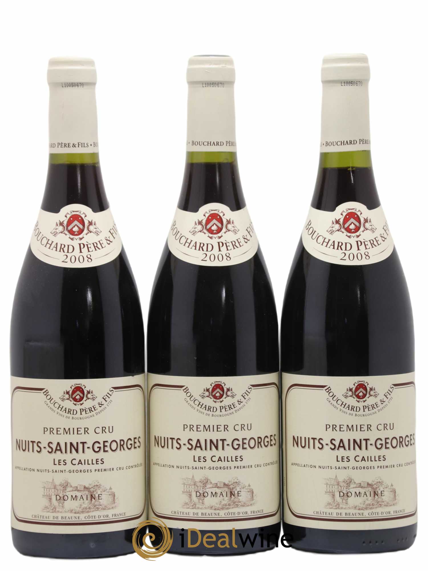 Nuits-Saint-Georges 1er Cru Les Cailles Bouchard Père & Fils (sans prix de réserve) 2008 - Lot de 3 bouteilles - 0