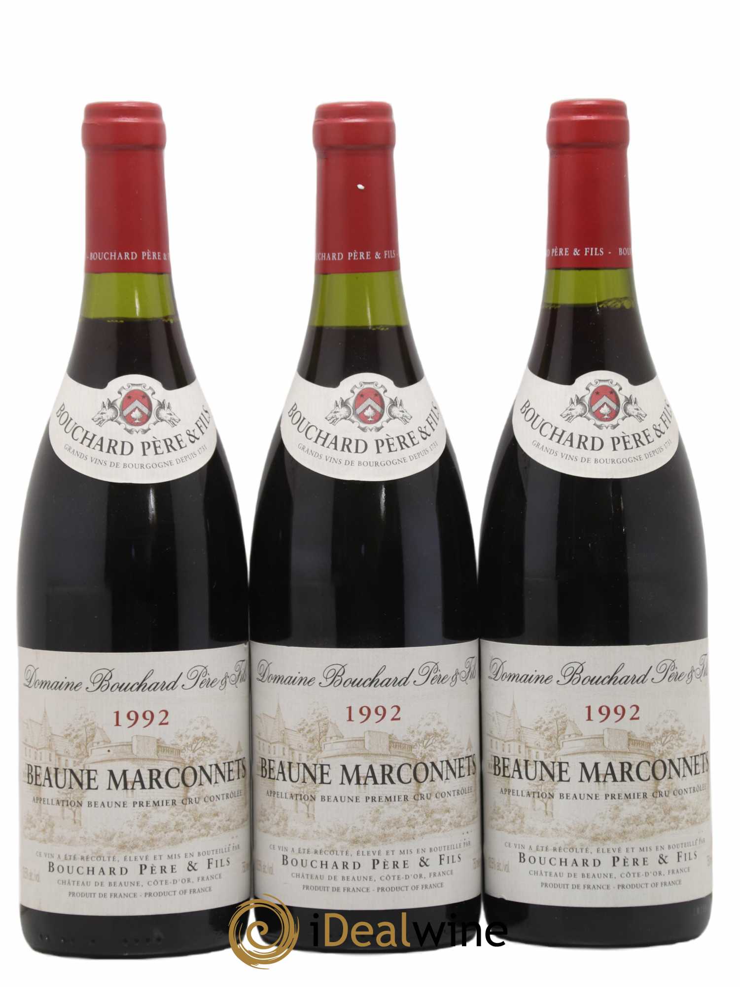 Beaune 1er Cru Marconnets Bouchard Père & Fils 1992 - Lot de 3 bouteilles - 0