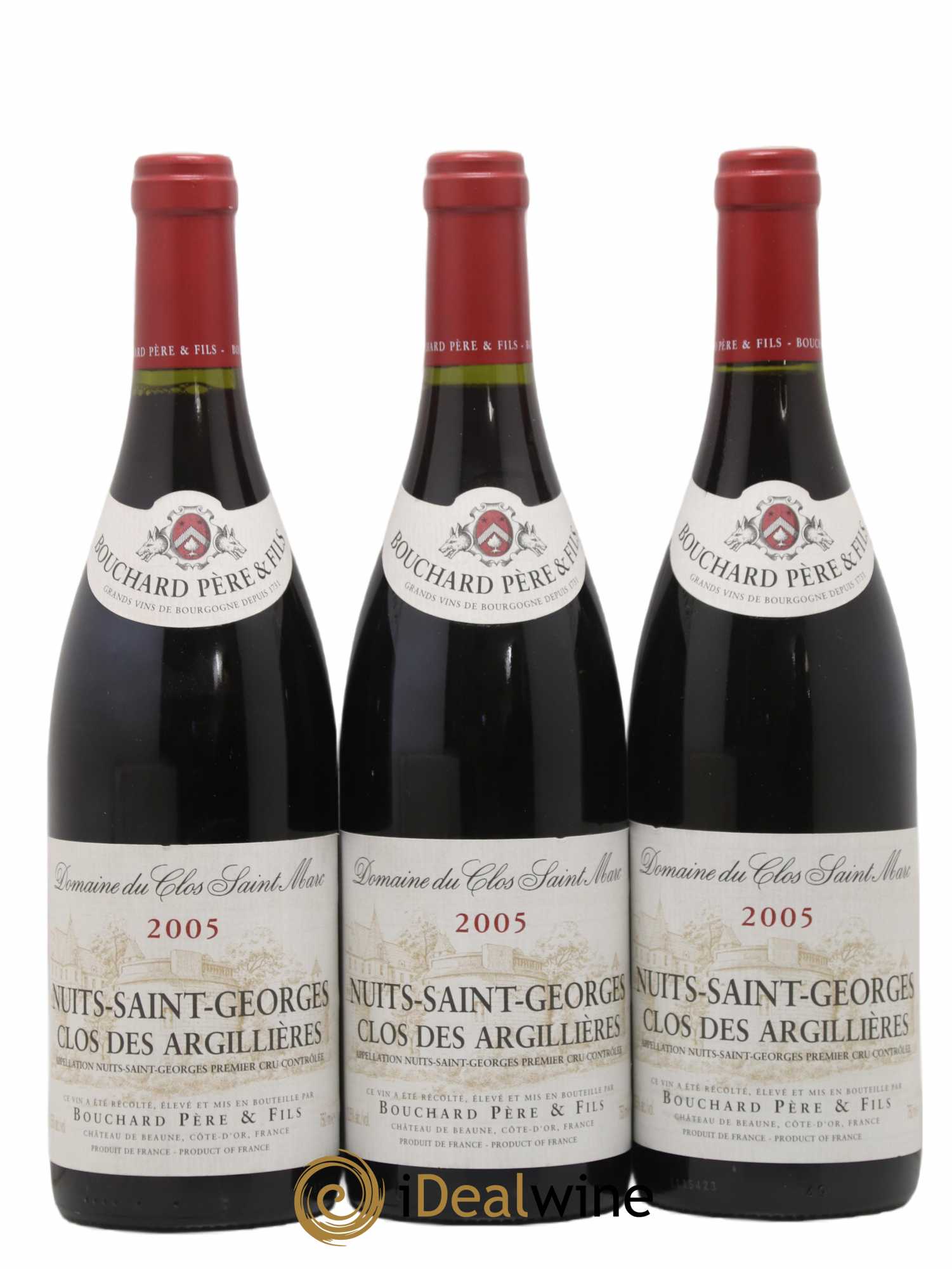 Nuits-Saint-Georges 1er Cru Clos des Argillières Bouchard Père & Fils 2005 - Lot de 3 bouteilles - 0