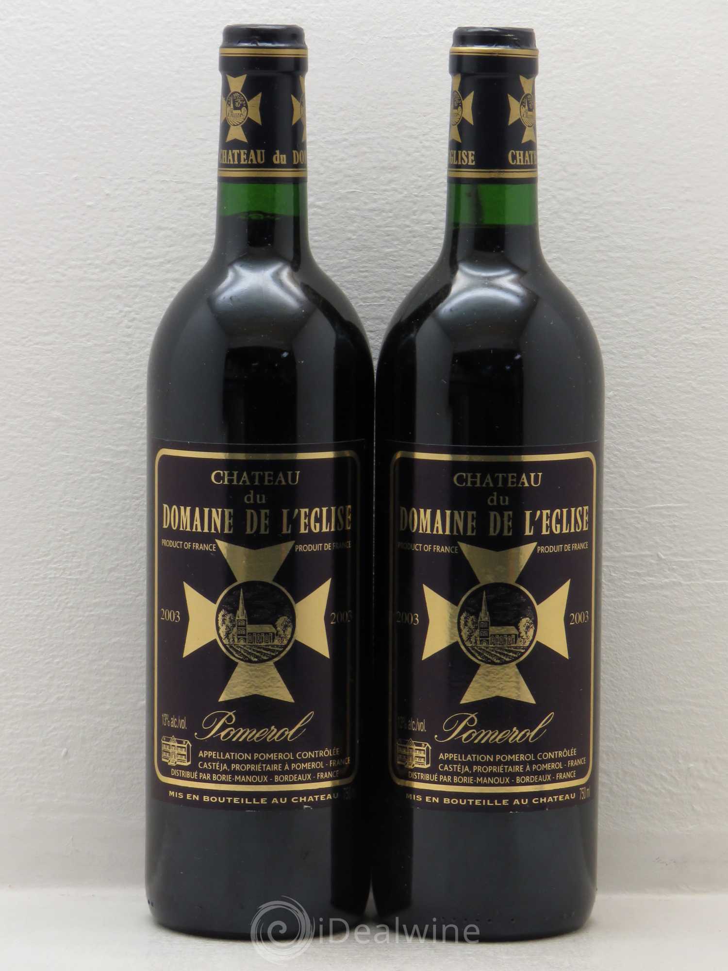 Château du Domaine de l'Église 2003 - Lot de 2 bouteilles - 0