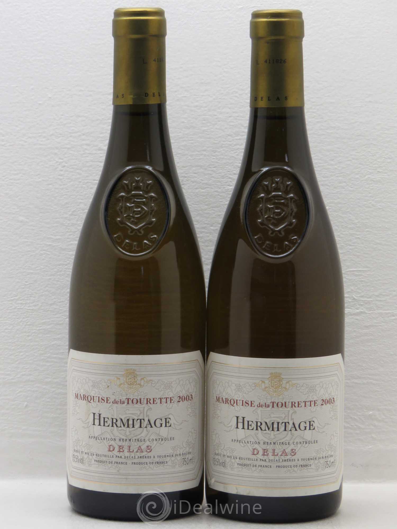 Hermitage Marquise de la Tourette Delas Frères 2003 - Lot de 2 bouteilles - 0