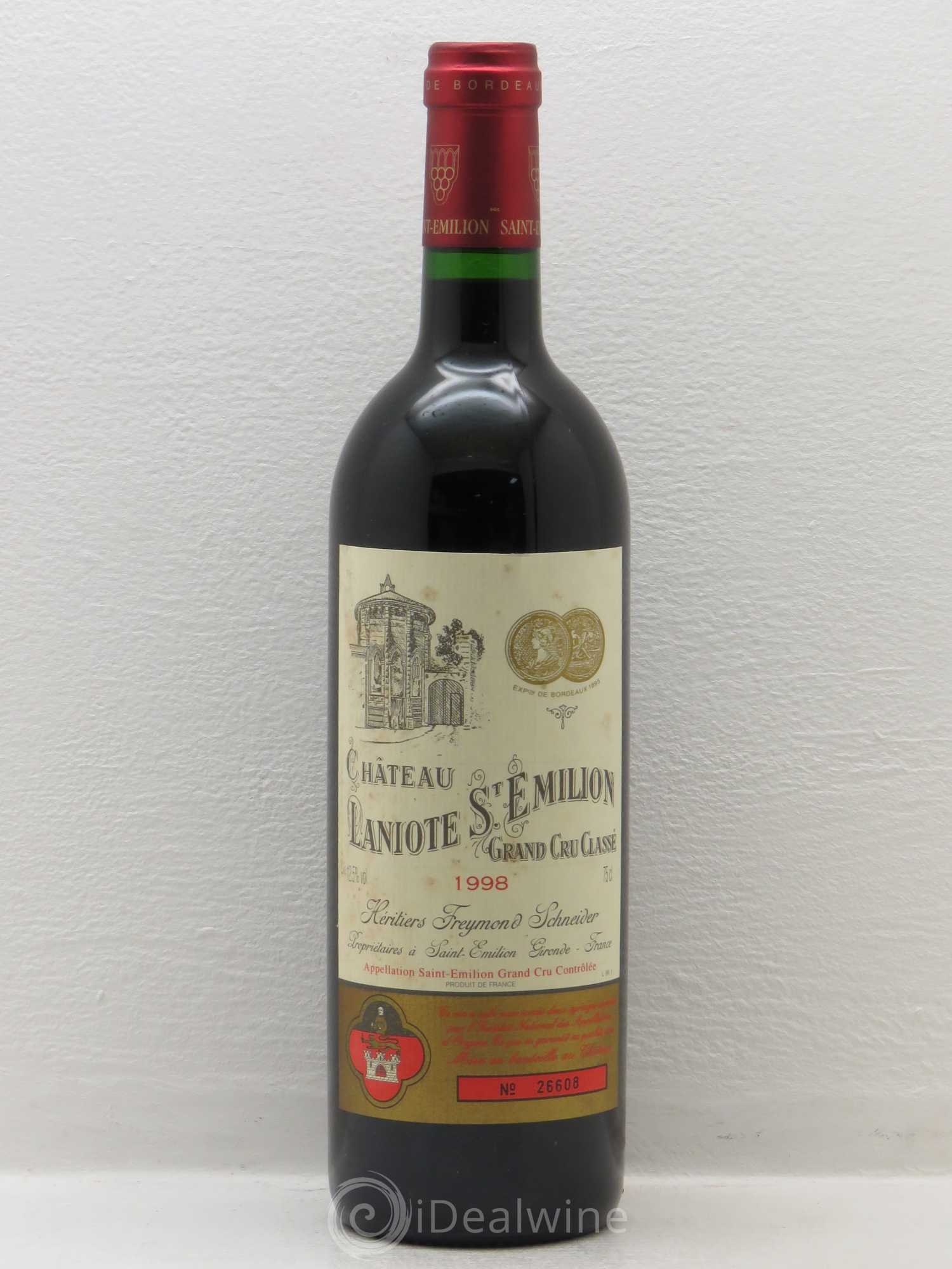 Château Laniote Grand Cru Classé 1998 - Lot de 1 bouteille - 0