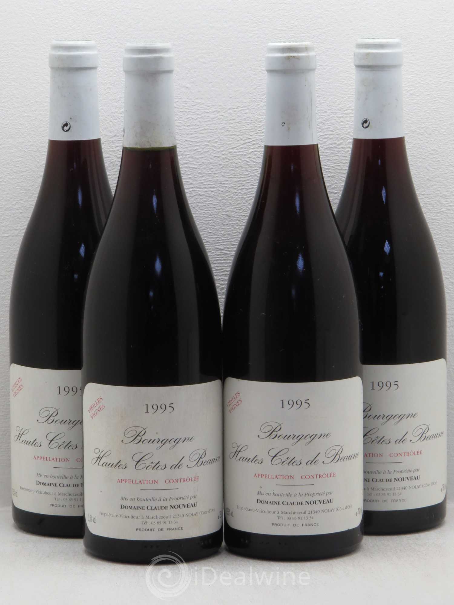 Hautes-Côtes de Beaune Domaine Claude Nouveau 1995 - Posten von 4 Flaschen - 0