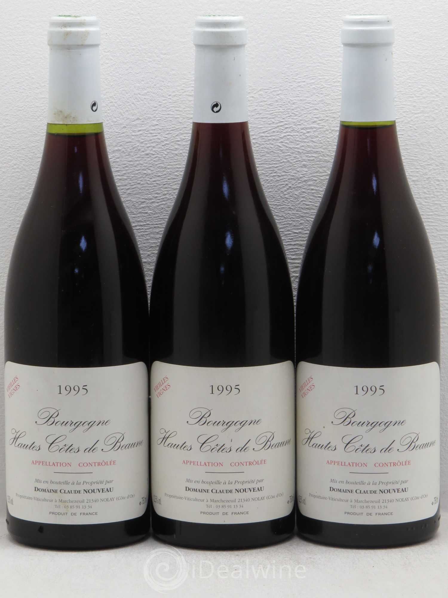 Hautes-Côtes de Beaune Domaine Claude Nouveau 1995 - Posten von 3 Flaschen - 0