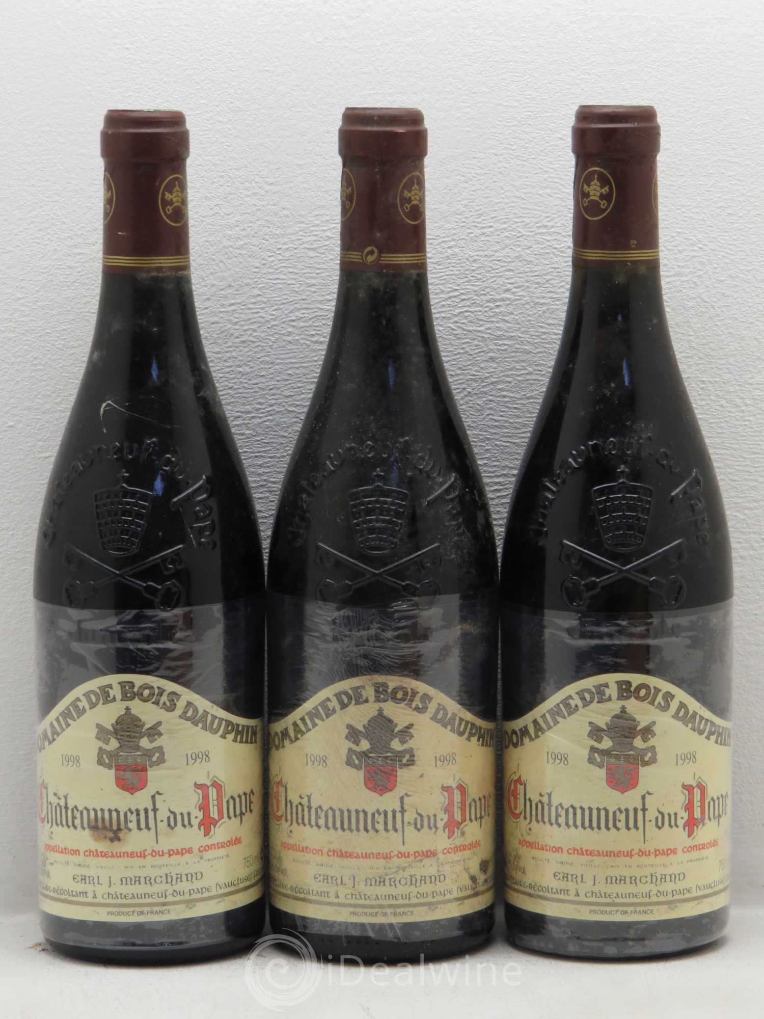 Châteauneuf-du-Pape Domaine Bois Dauphin 1998 - Posten von 3 Flaschen - 0