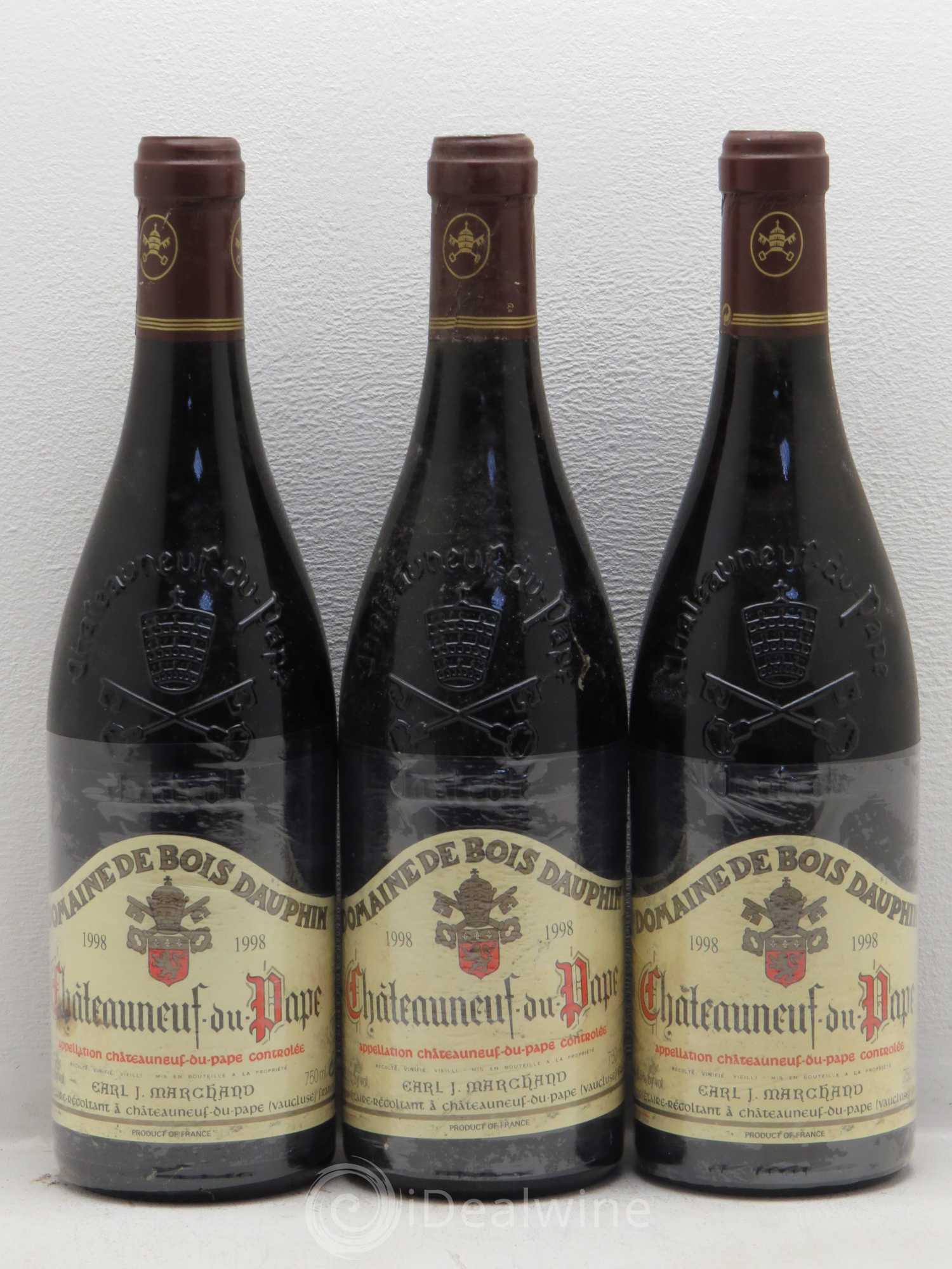 Châteauneuf-du-Pape Domaine Bois Dauphin 1998 - Posten von 3 Flaschen - 0