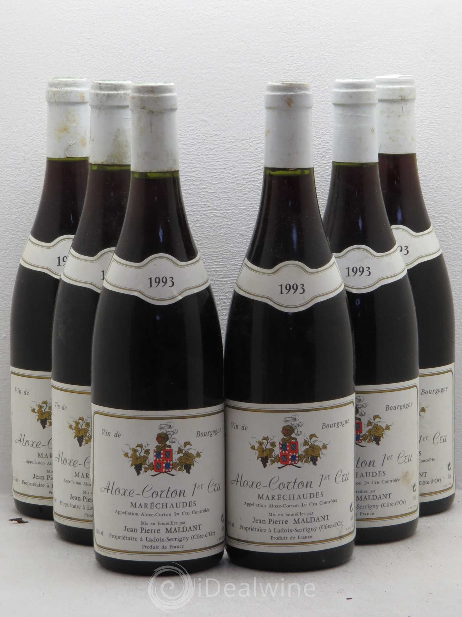 Aloxe-Corton 1er Cru Jean Pierre Maldant Marechaudes 1993 - Posten von 6 Flaschen - 0
