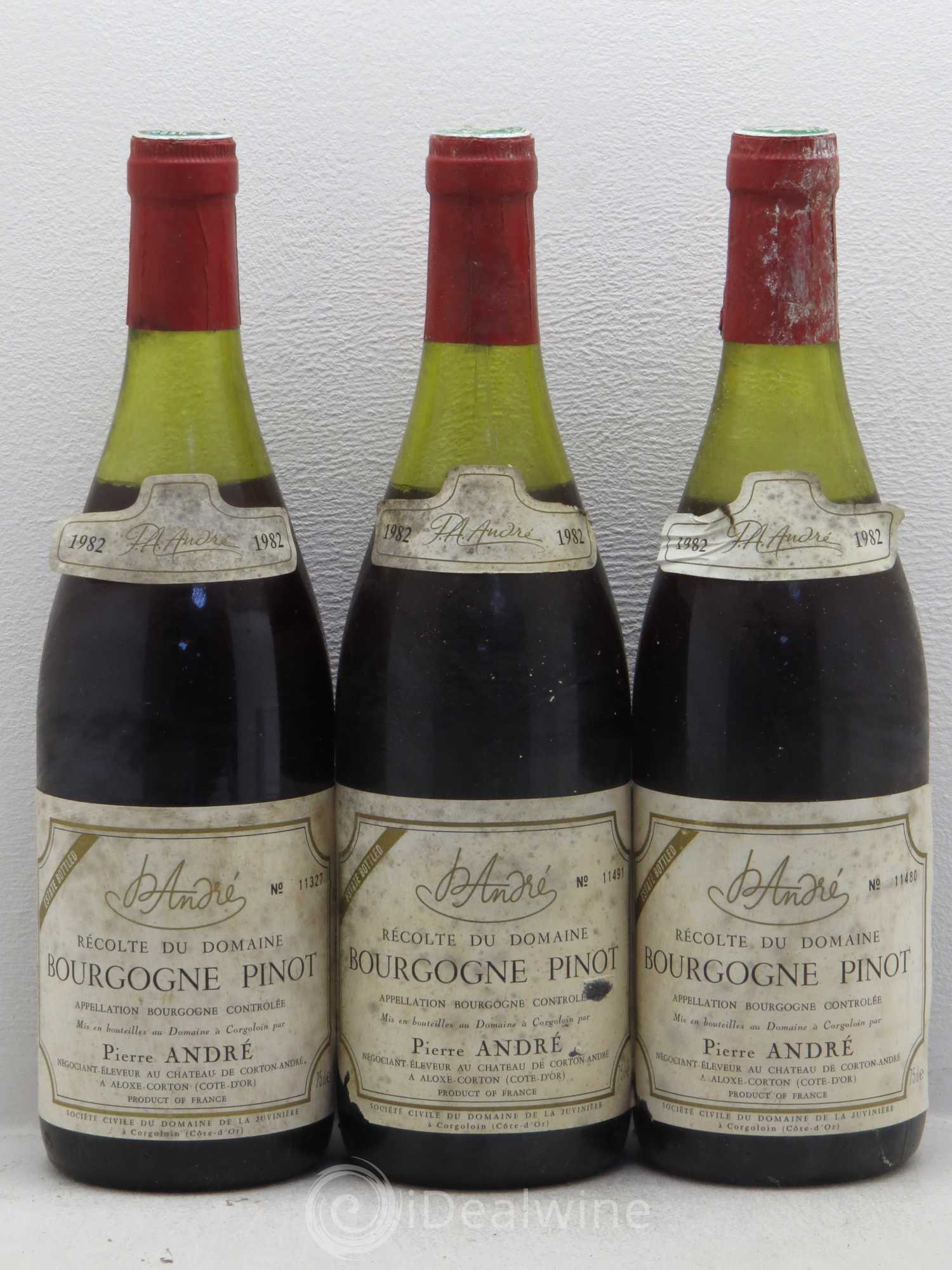 Bourgogne Pinot Pierre Andre 1982 - Lot de 3 bouteilles - 0