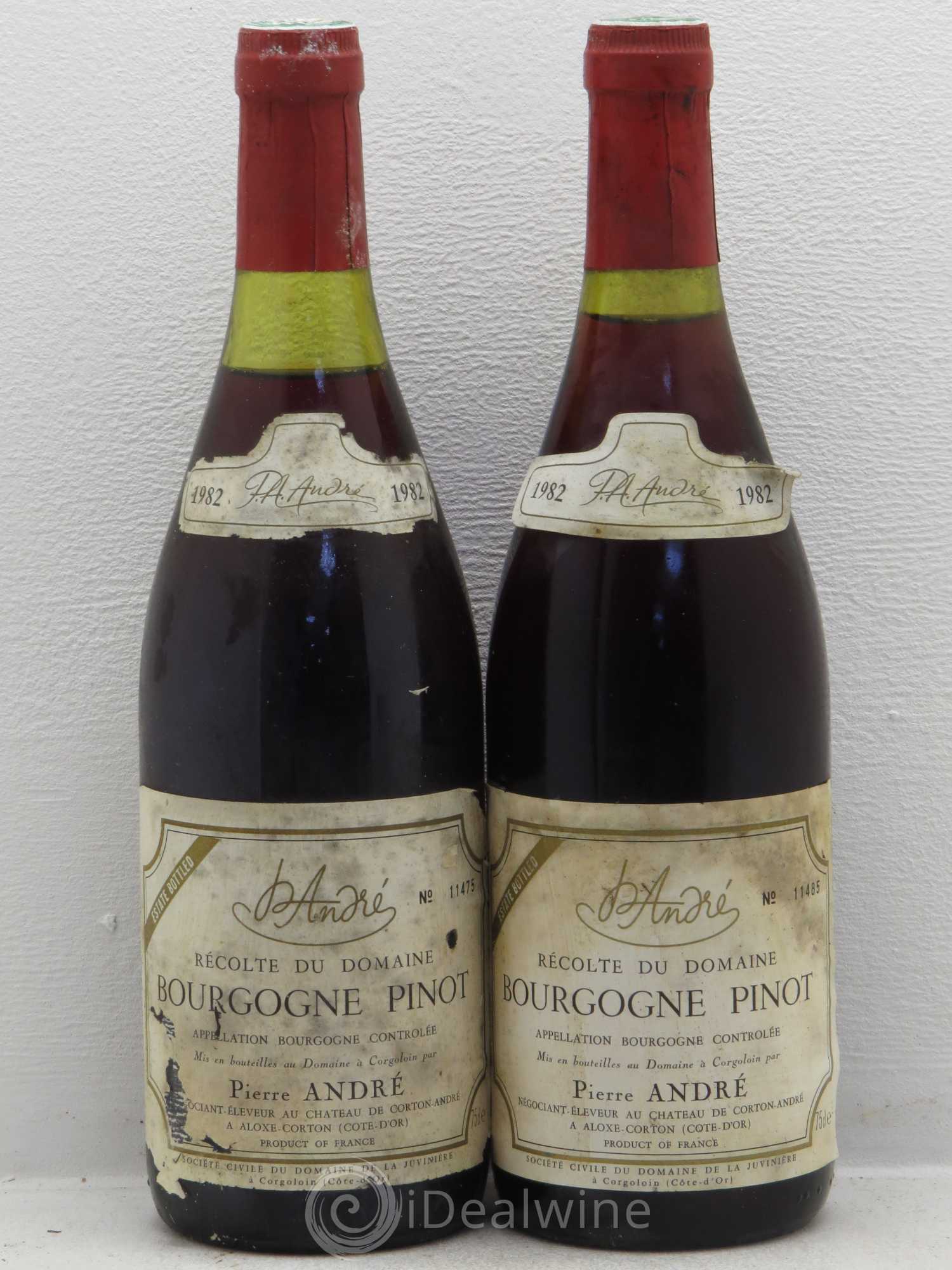 Bourgogne Pinot Pierre Andre 1982 - Lot de 2 bouteilles - 0