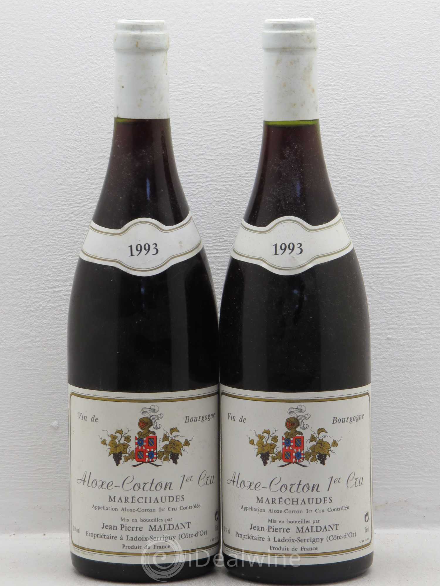 Aloxe-Corton 1er Cru Jean Pierre Maldant Marechaudes 1993 - Posten von 2 Flaschen - 0