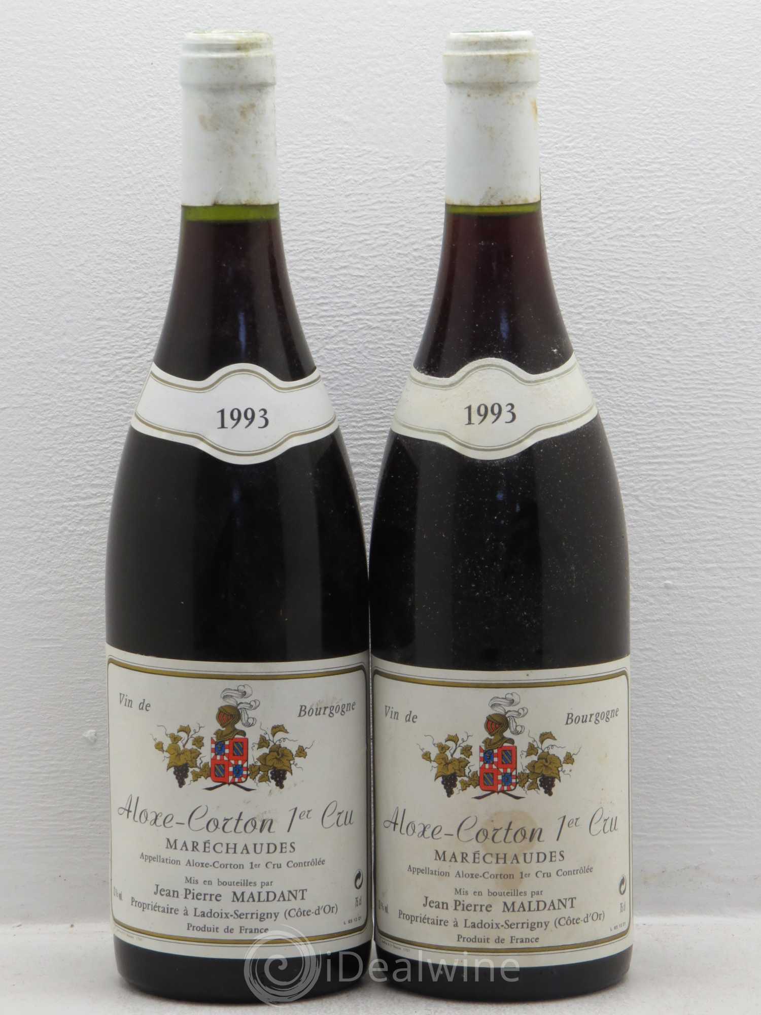 Aloxe-Corton 1er Cru Jean Pierre Maldant Marechaudes 1993 - Posten von 2 Flaschen - 0