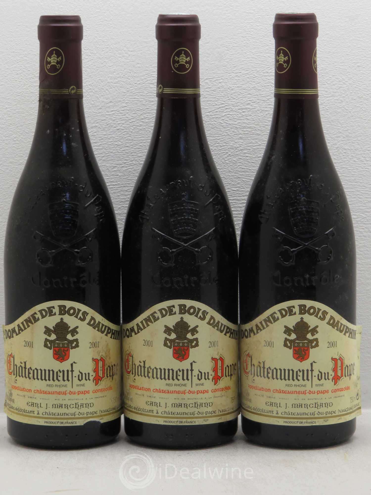 Châteauneuf-du-Pape Domaine Bois Dauphin 2001 - Posten von 3 Flaschen - 0