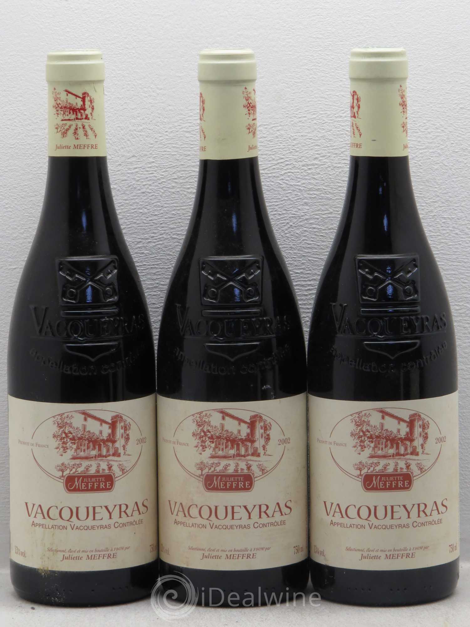 Vacqueyras Juliette Meffre (sans prix de réserve) 2002 - Posten von 6 Flaschen - 1