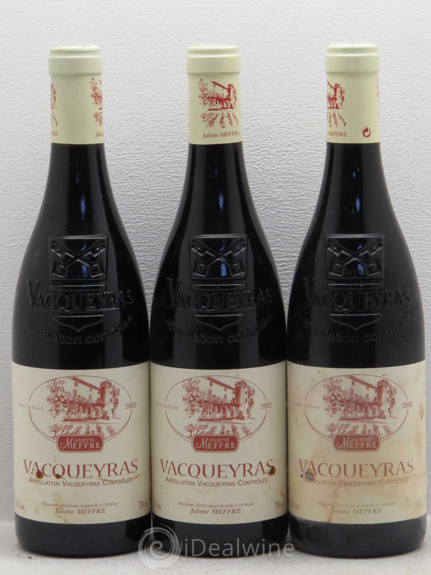 Vacqueyras Juliette Meffre (sans prix de réserve) 2002 - Posten von 6 Flaschen - 2