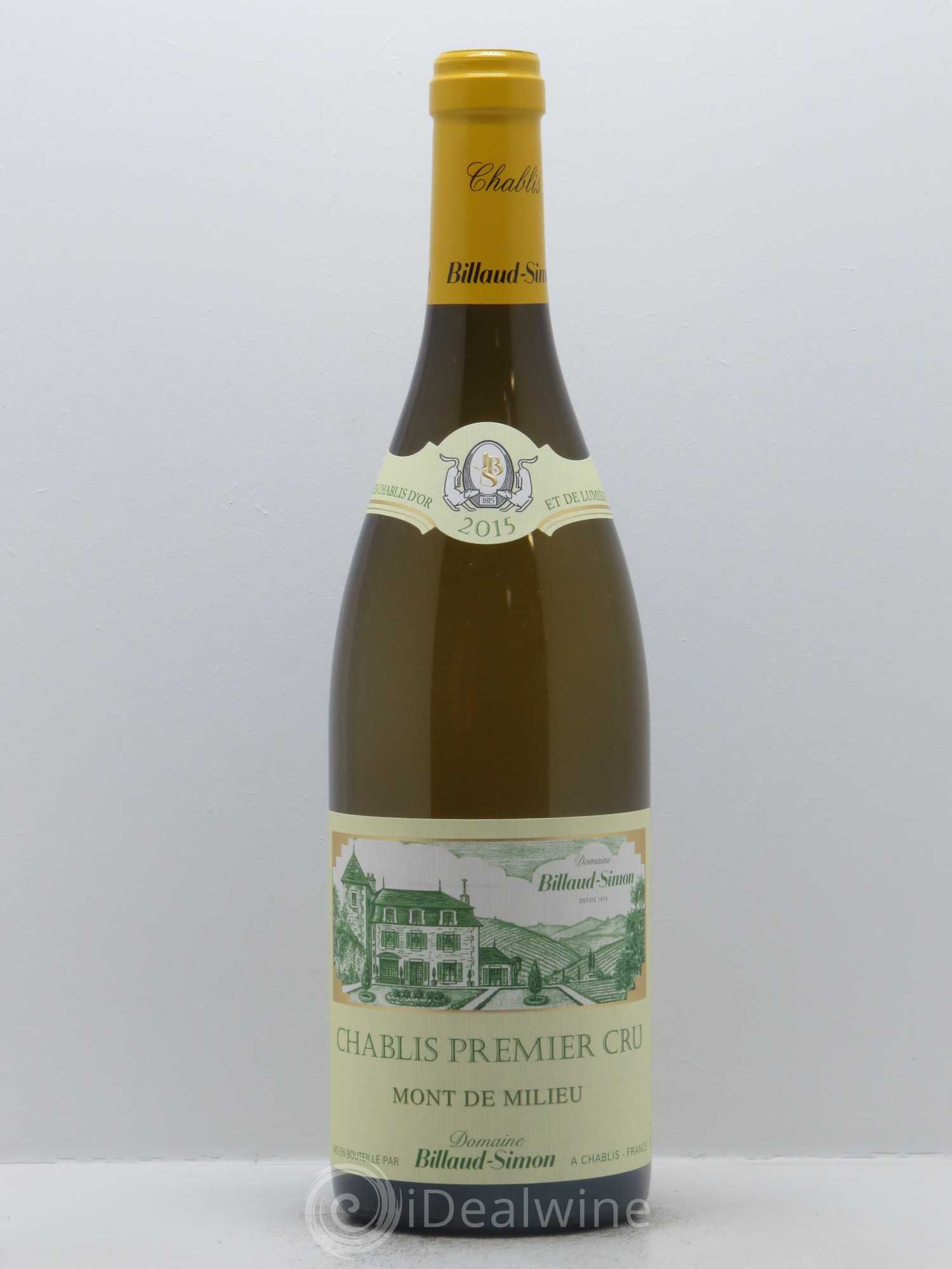 Chablis 1er Cru Mont de Milieu Billaud-Simon (Domaine) 2015 - Lot de 1 bouteille - 0