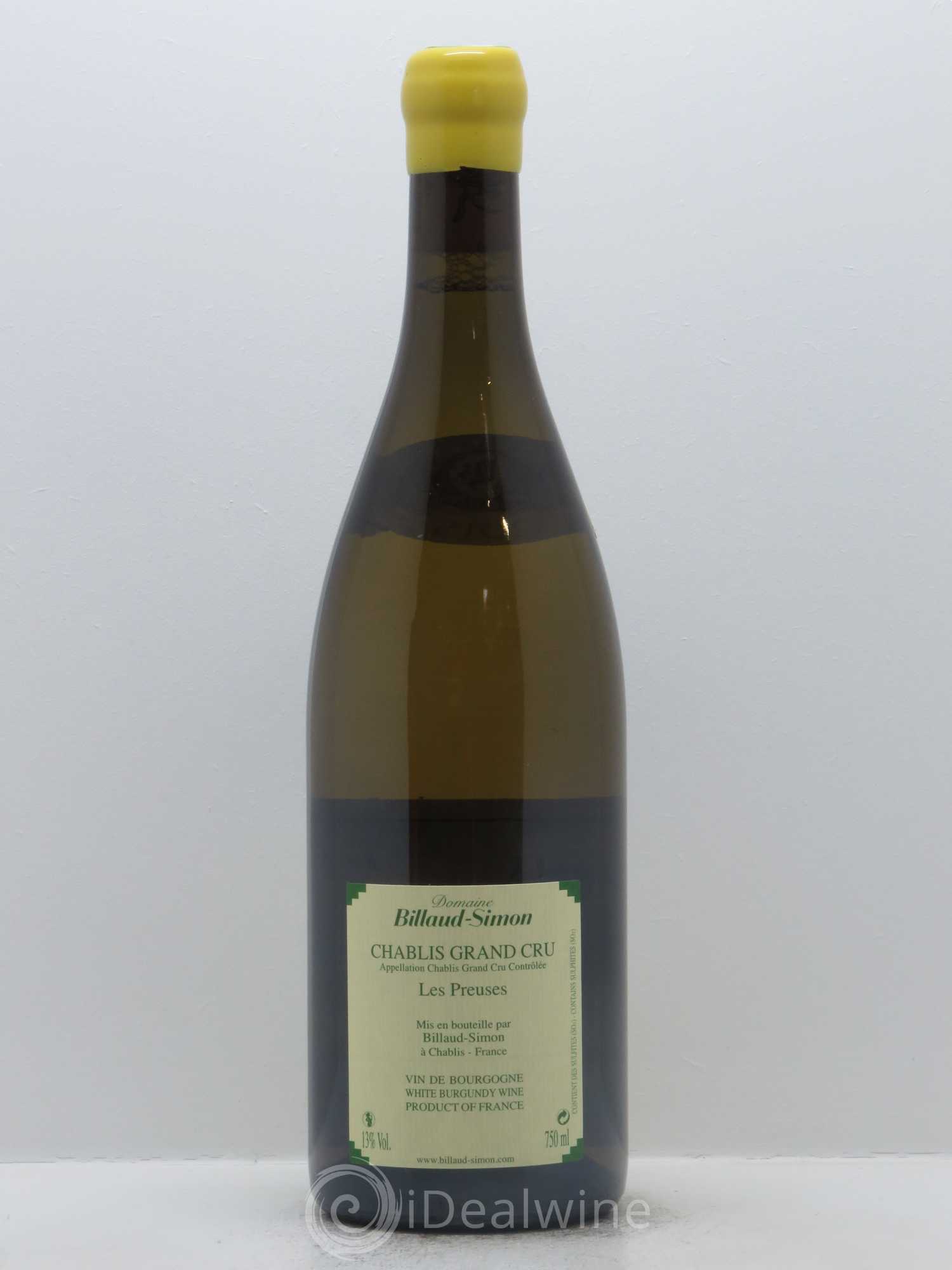 Chablis Grand Cru Les Preuses Billaud-Simon (Domaine) 2015 - Lot de 1 bouteille - 1