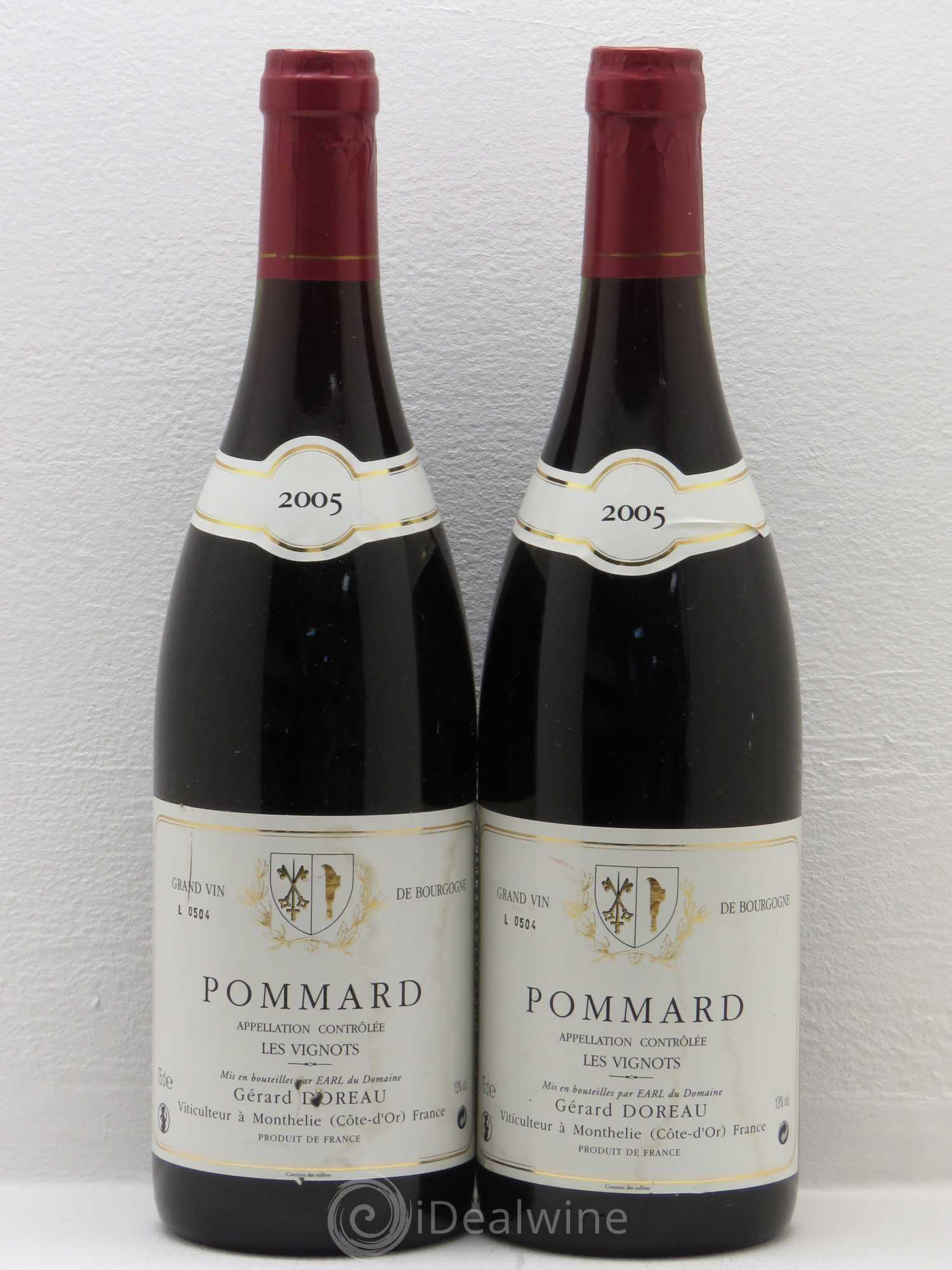 Pommard Les Vignots Gérard Moreau 2005 - Posten von 5 Flaschen - 2