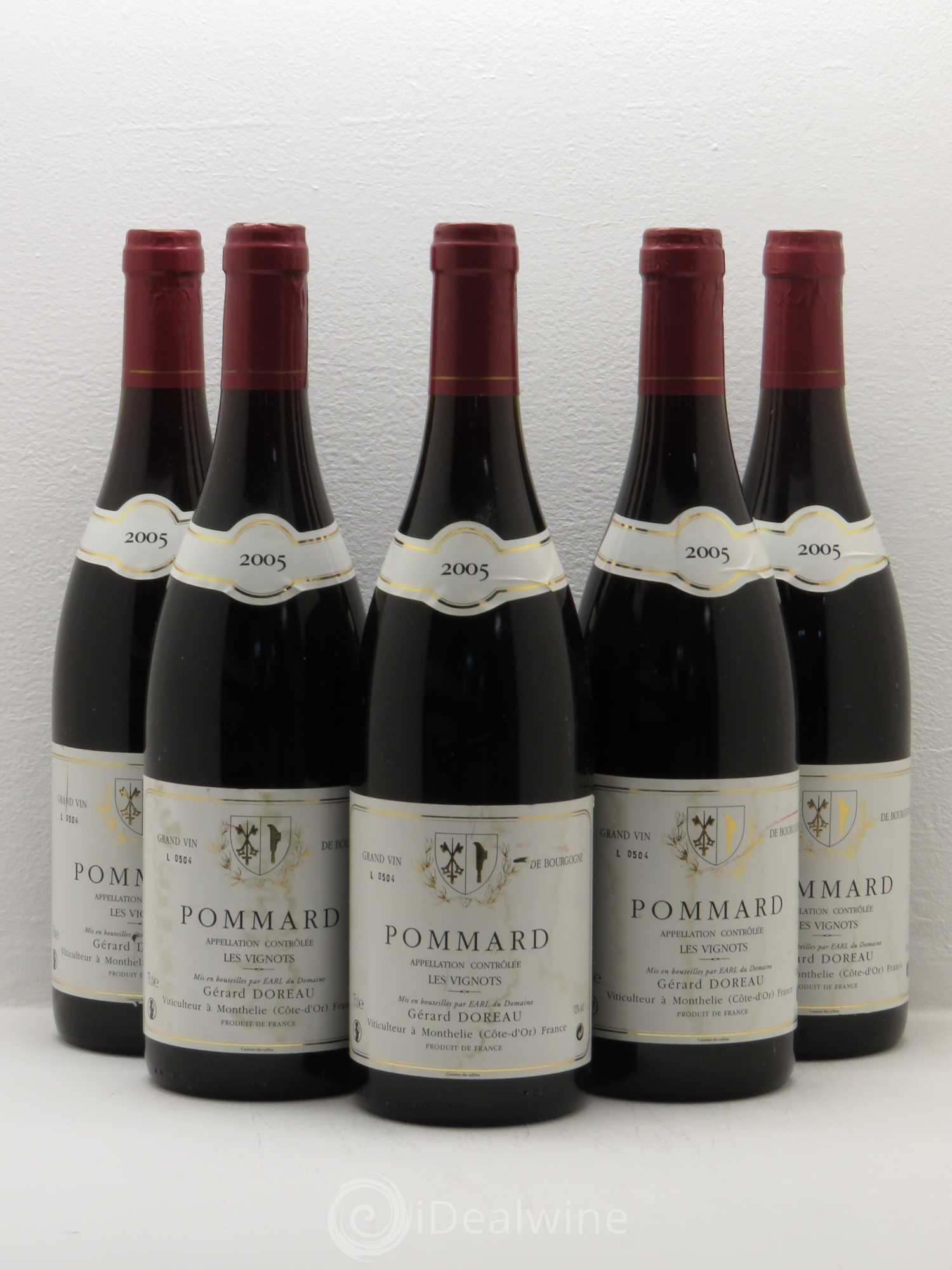 Pommard Les Vignots Gérard Moreau 2005 - Posten von 5 Flaschen - 0
