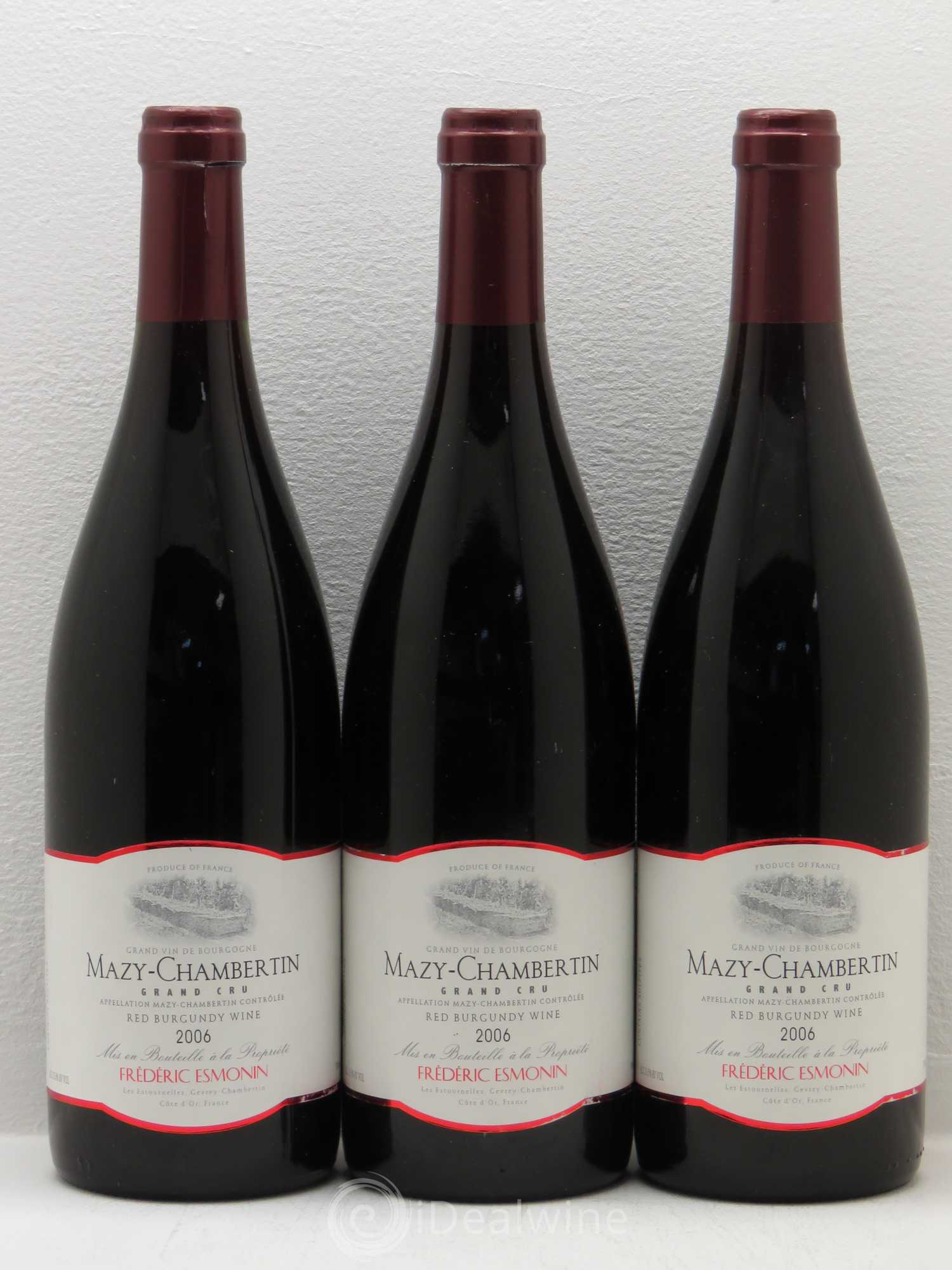 Mazis-Chambertin Grand Cru Frederic Esmonin 2006 - Lot de 3 bouteilles - 0