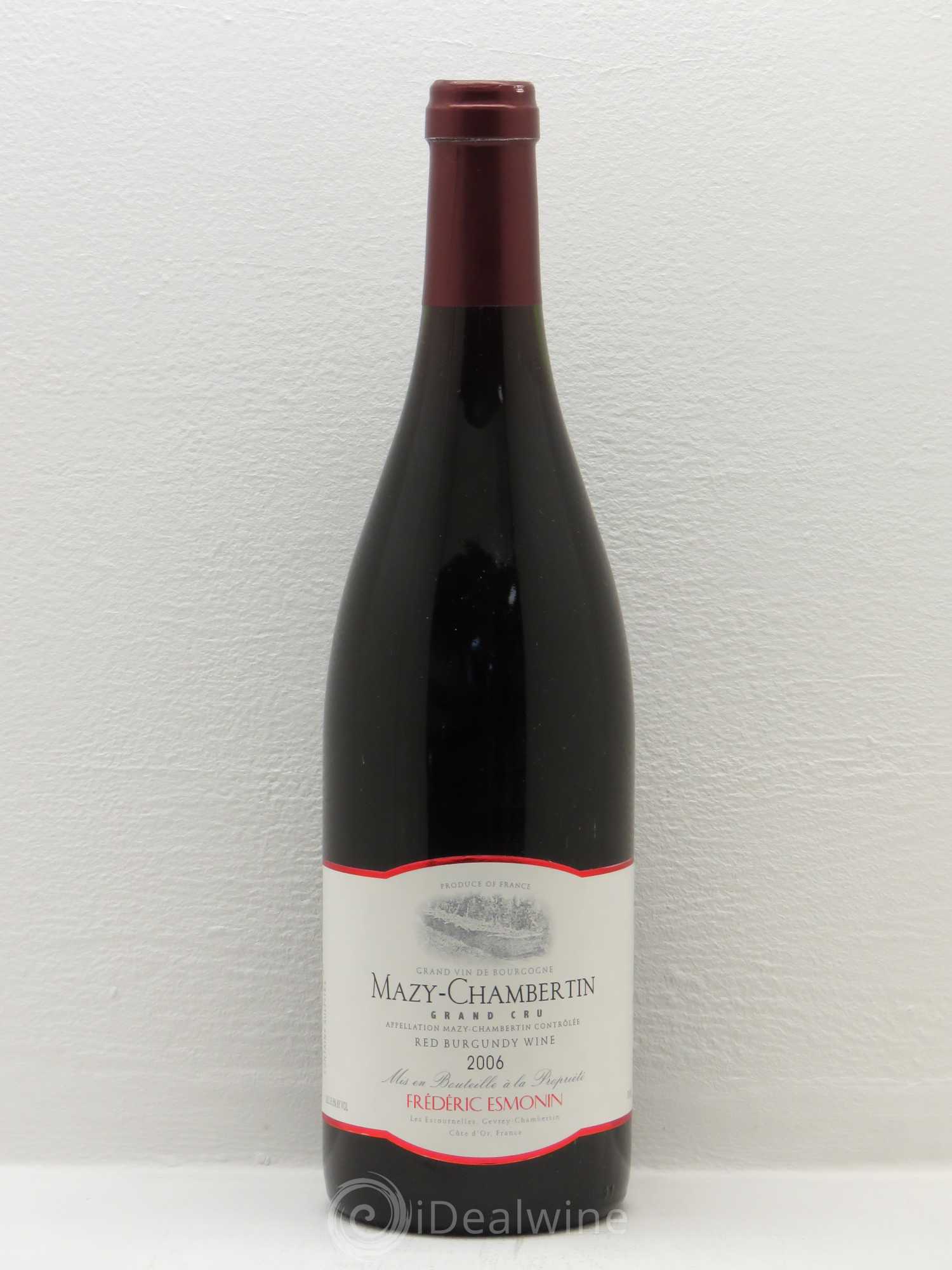 Mazis-Chambertin Grand Cru Frederic Esmonin 2006 - Lot de 1 bouteille - 0