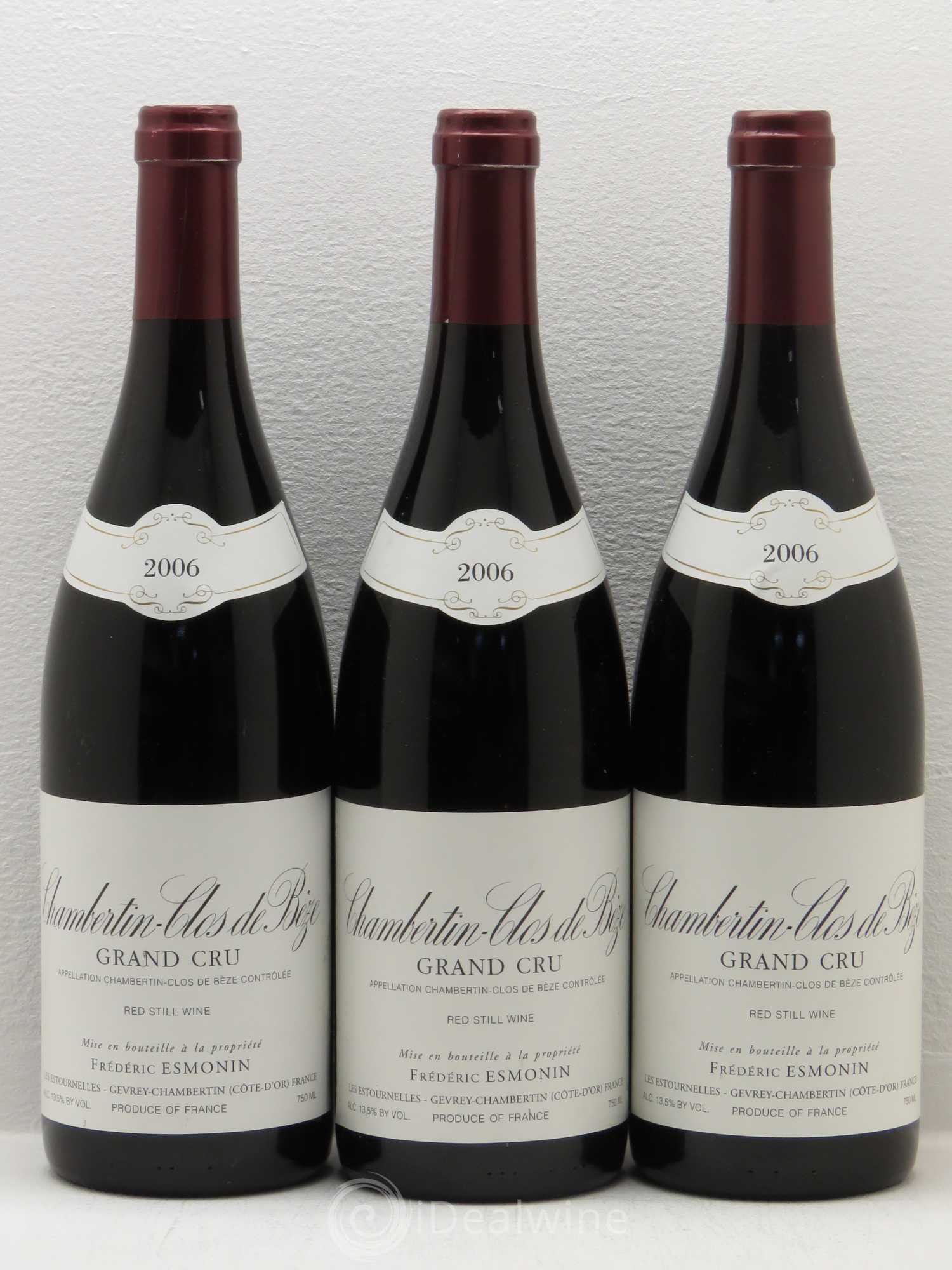 Chambertin Clos de Bèze Grand Cru Frederic Esmonin 2006 - Lot de 3 bouteilles - 0