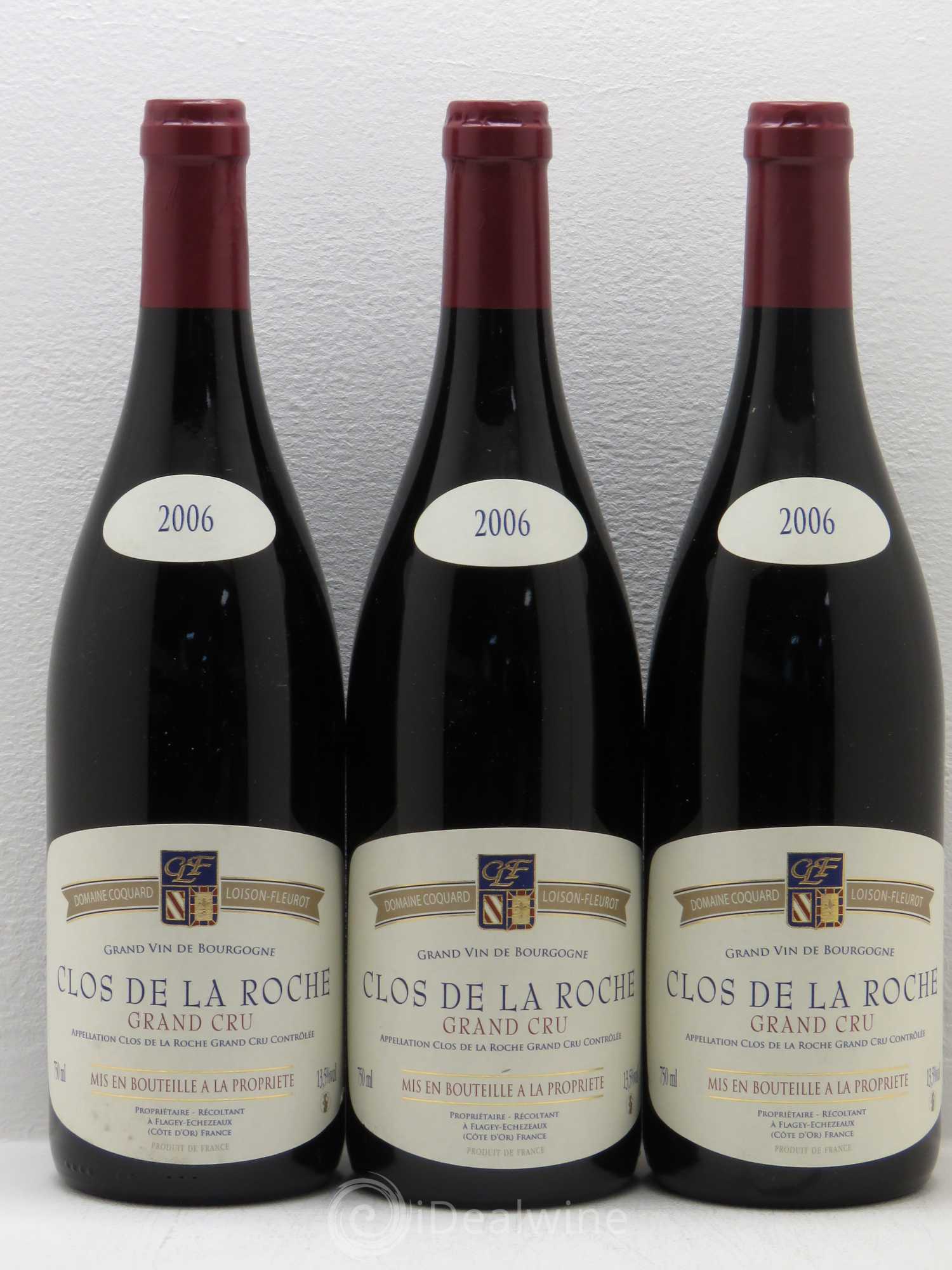 Clos de la Roche Grand Cru Coquard Loison Fleurot 2006 - Lot de 3 bouteilles - 0