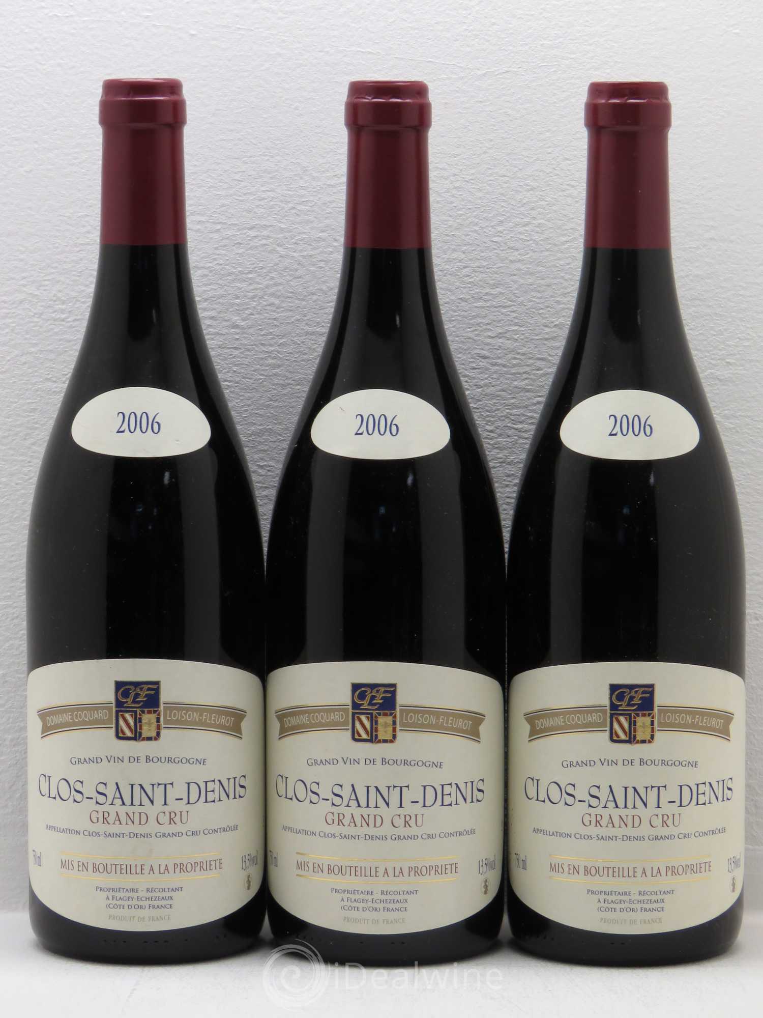Clos Saint-Denis Grand Cru Coquard Loison Fleurot 2006 - Lot de 3 bouteilles - 0