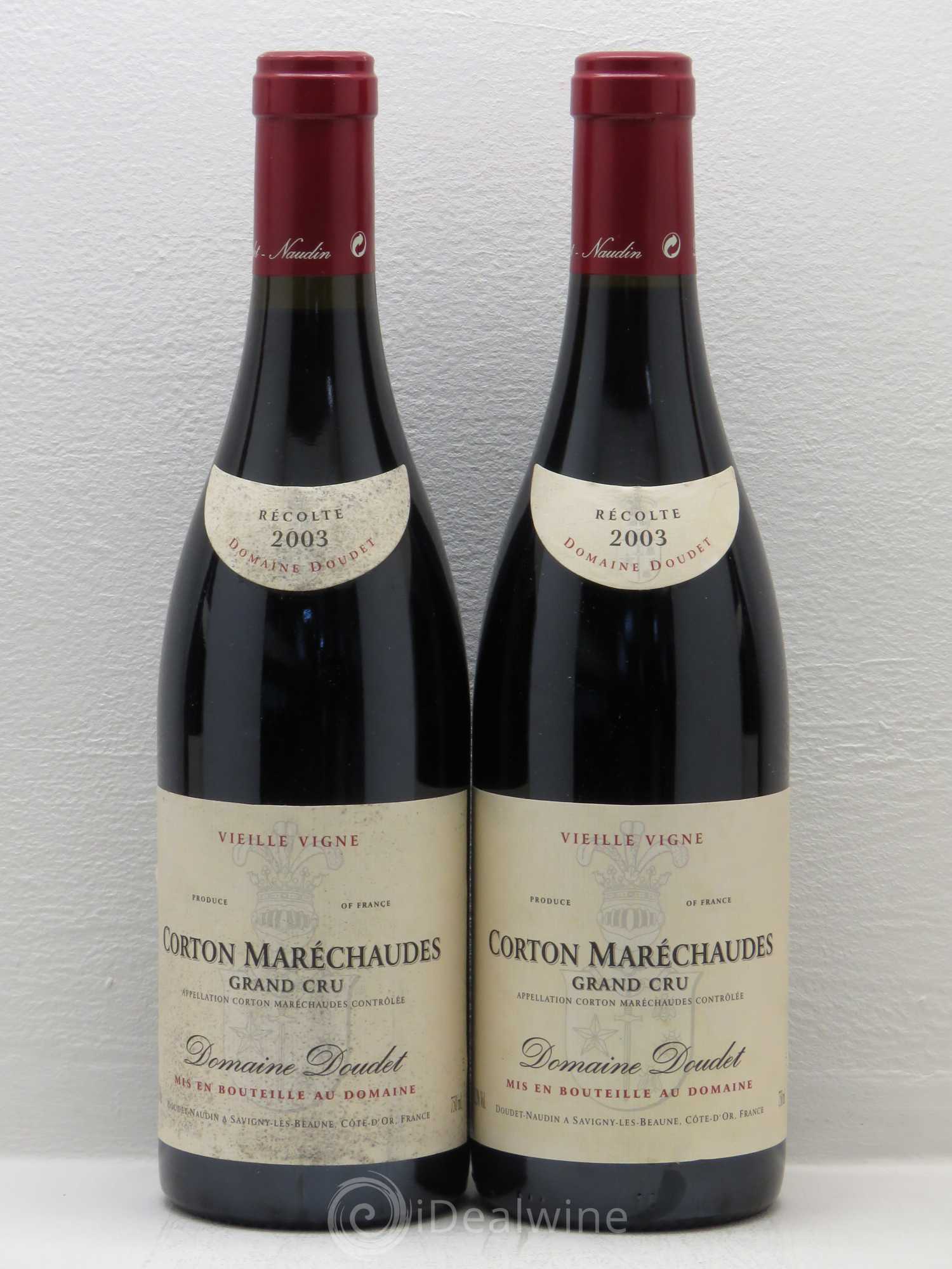 Corton Grand Cru Marechaudes Vieilles Vignes Domaine Doudet 2003 - Posten von 4 Flaschen - 1