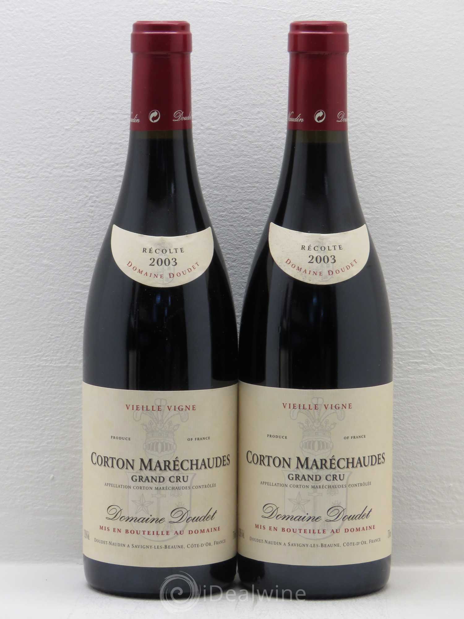 Corton Grand Cru Marechaudes Vieilles Vignes Domaine Doudet 2003 - Posten von 4 Flaschen - 2