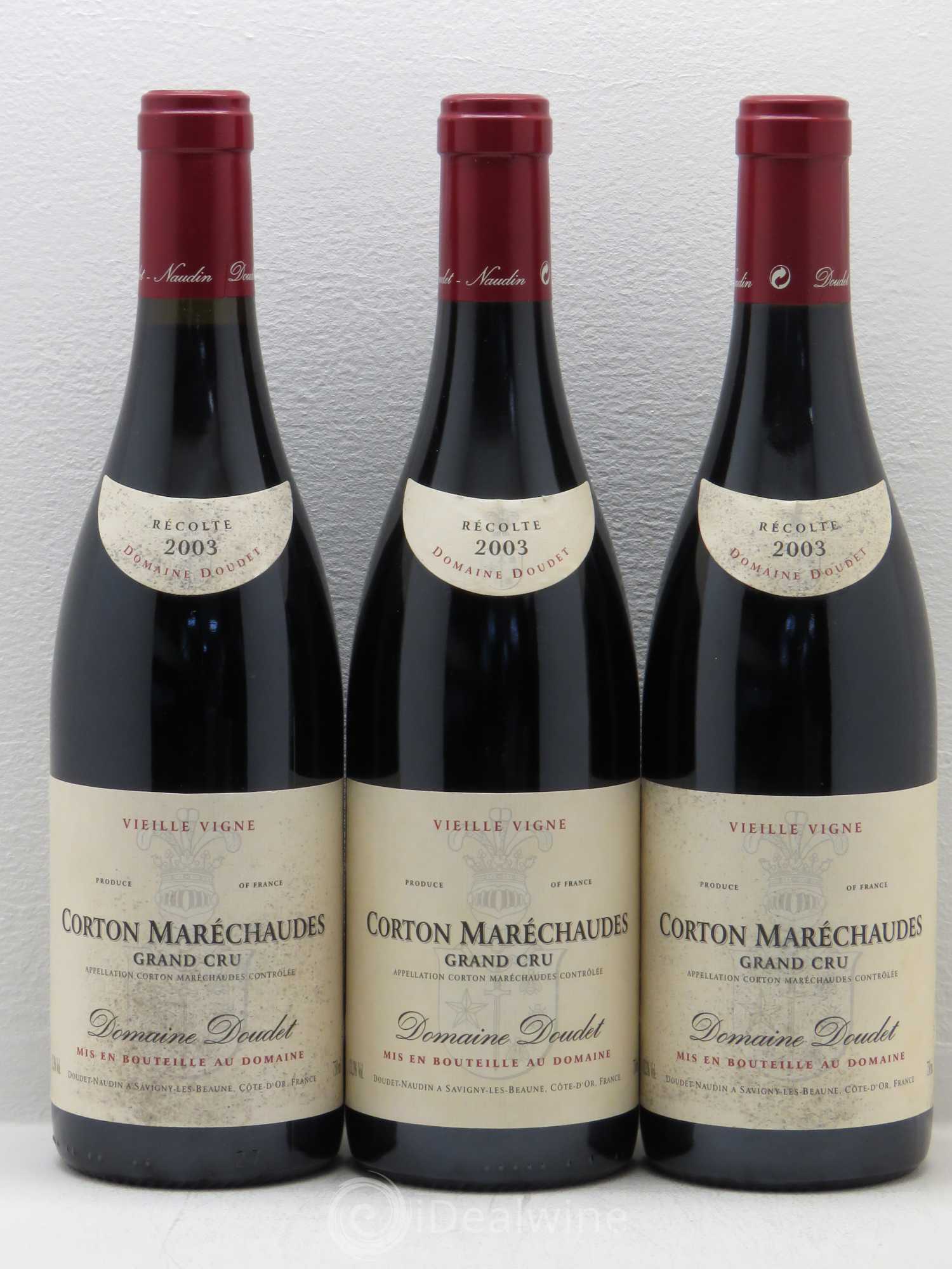 Corton Grand Cru Marechaudes Vieilles Vignes Domaine Doudet 2003 - Posten von 3 Flaschen - 0