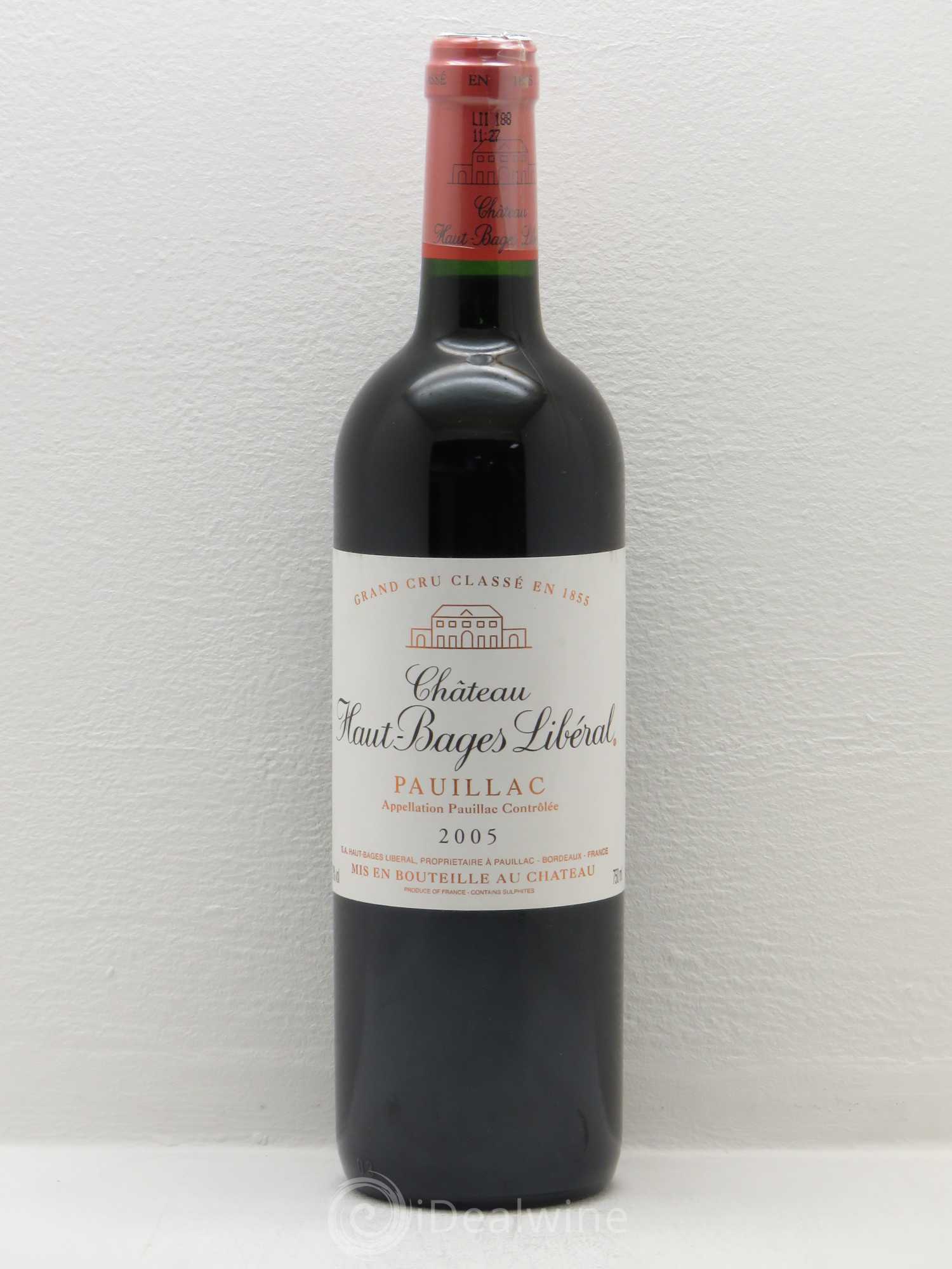 Château Haut Bages Libéral 5ème Grand Cru Classé 2005 - Lot de 1 bouteille - 0