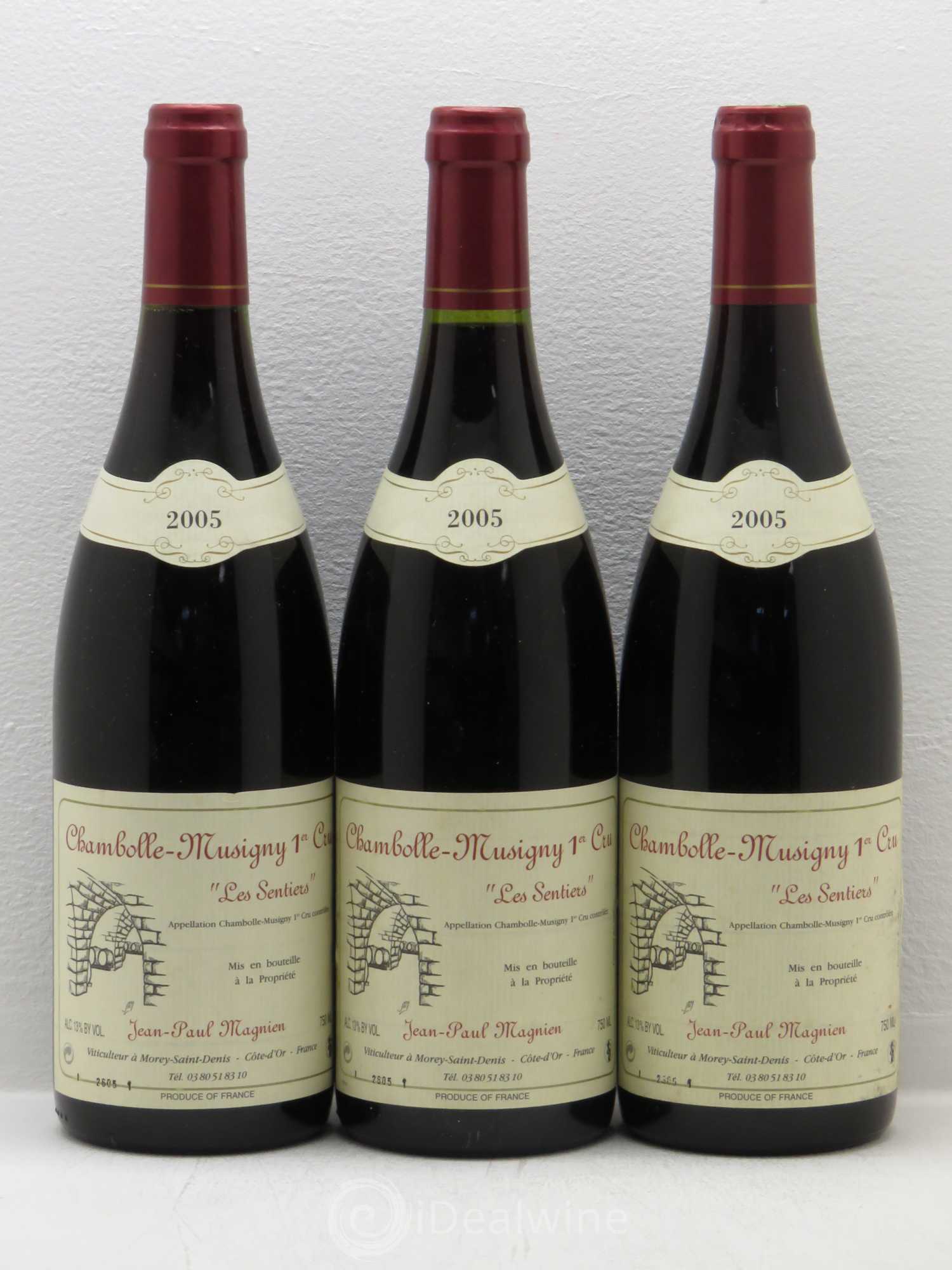 Chambolle-Musigny 1er Cru Les Sentiers Jean Paul Magnien 2005 - Lot de 3 bouteilles - 0