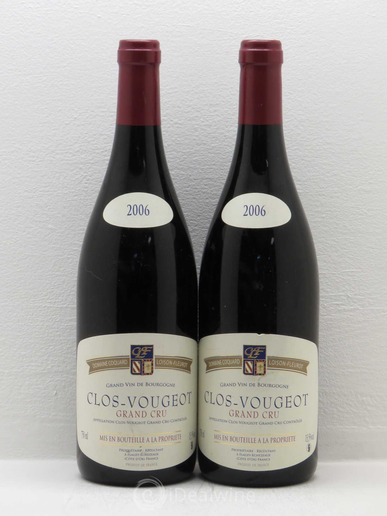 Clos de Vougeot Grand Cru Coquard Loison Fleurot 2006 - Lot de 2 bouteilles - 0