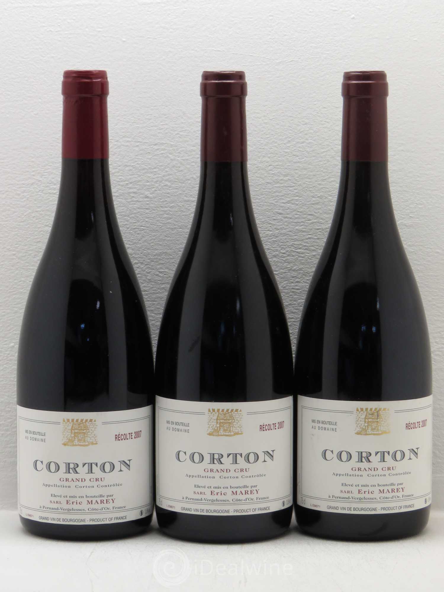 Corton Grand Cru Eric Marey 2007 - Lot de 3 bouteilles - 0