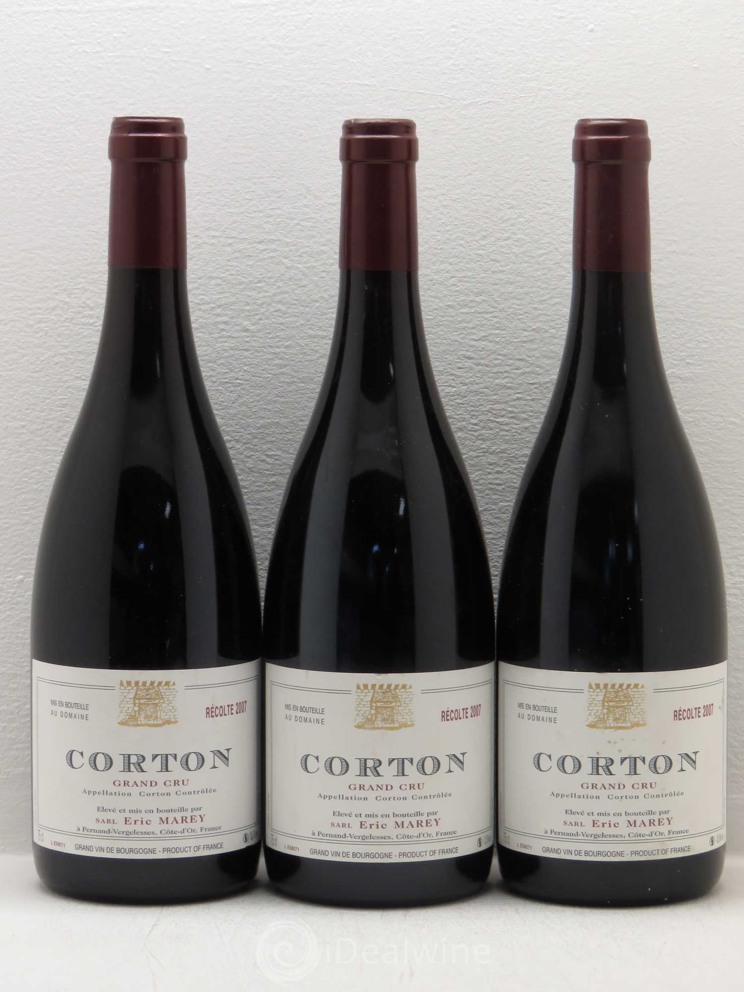 Corton Grand Cru Eric Marey 2007 - Lot de 3 bouteilles - 0