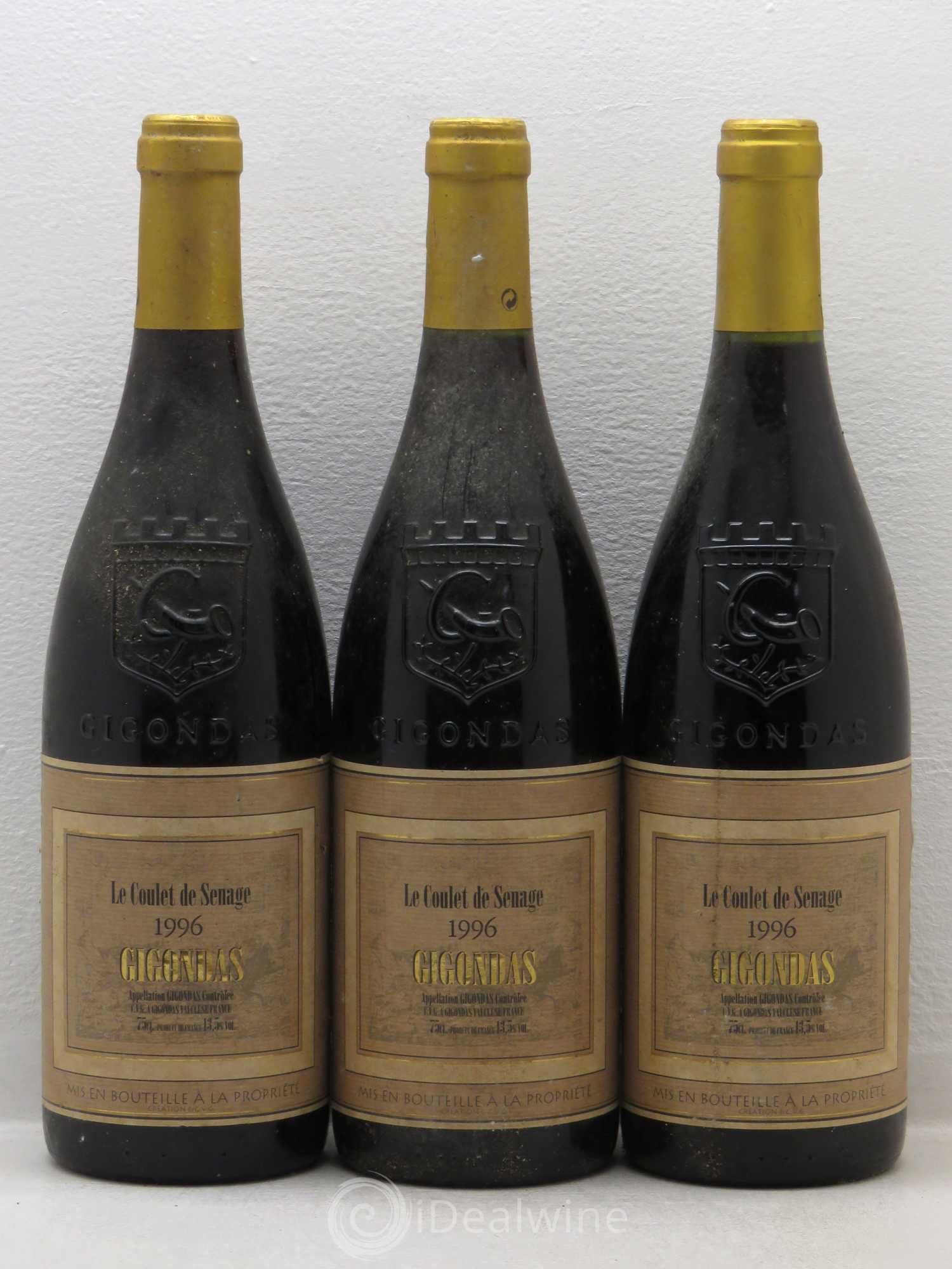 Gigondas Coulet De Senage (sans prix de réserve) 1996 - Posten von 3 Flaschen - 0
