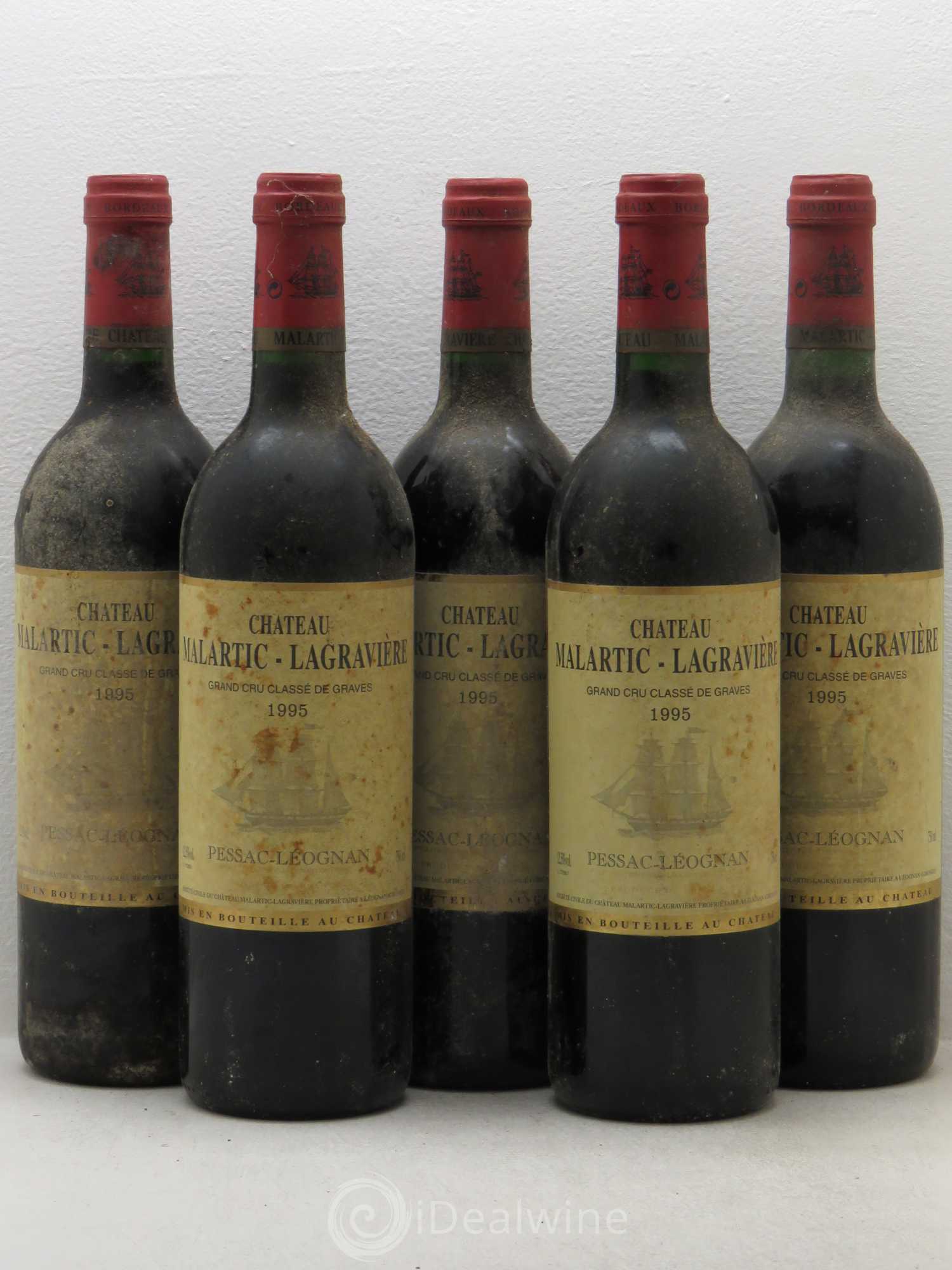 Château Malartic-Lagravière Cru Classé de Graves 1995 - Lot de 5 bouteilles - 0