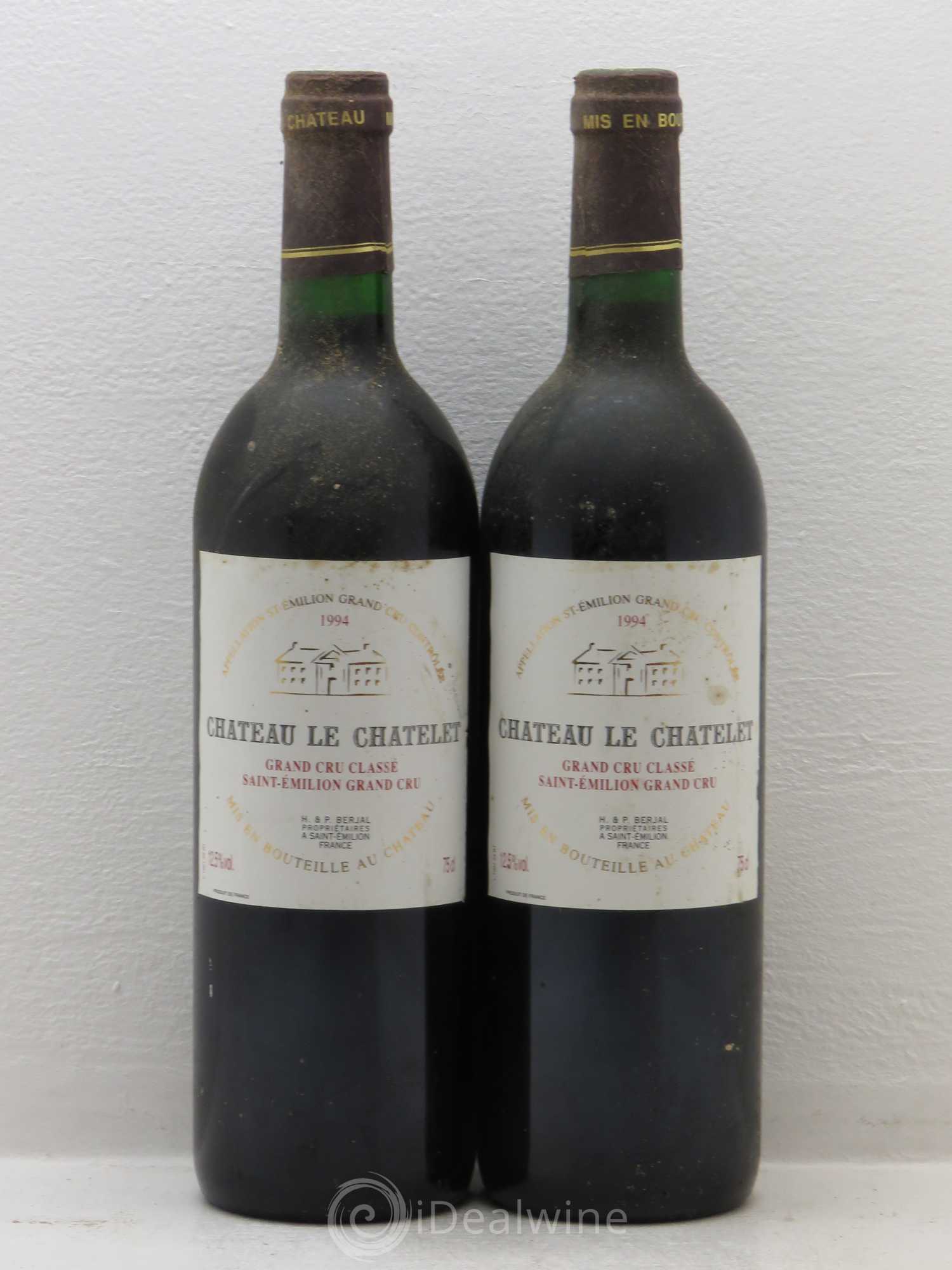 Saint-Émilion Grand Cru Chateau Le Chatelet (sans prix de réserve) 1994 - Posten von 5 Flaschen - 2