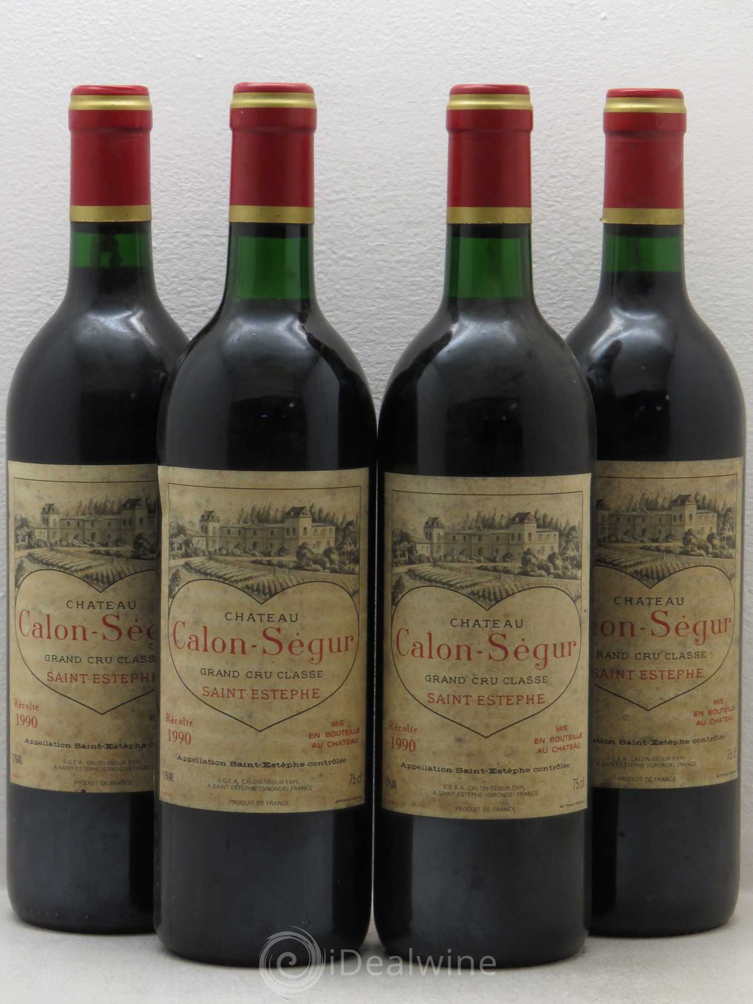 Château Calon Ségur 3ème Grand Cru Classé 1990 - Lot de 4 bouteilles - 0