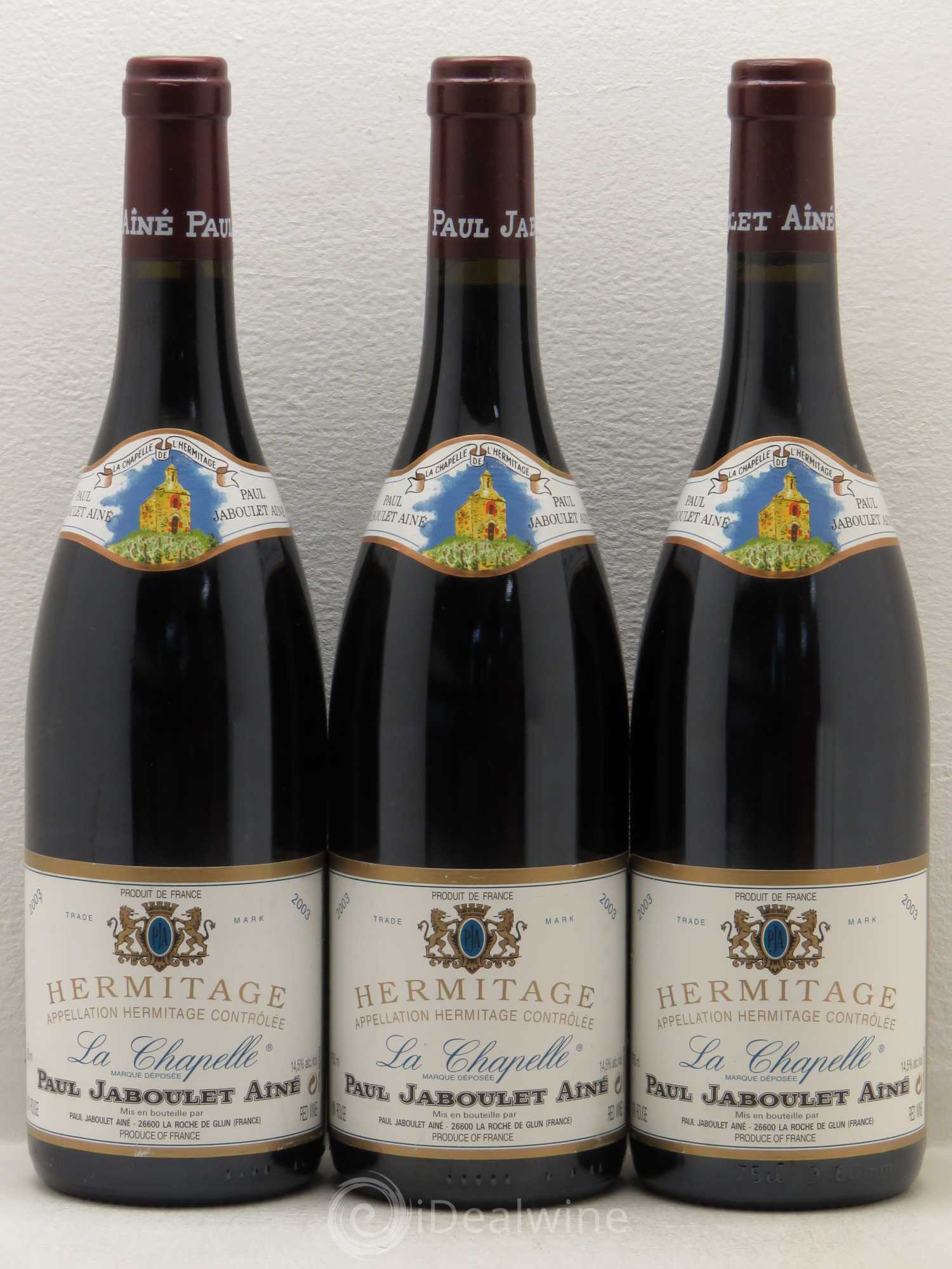 Hermitage La Chapelle Paul Jaboulet Ainé 2003 - Lot de 3 bouteilles - 0