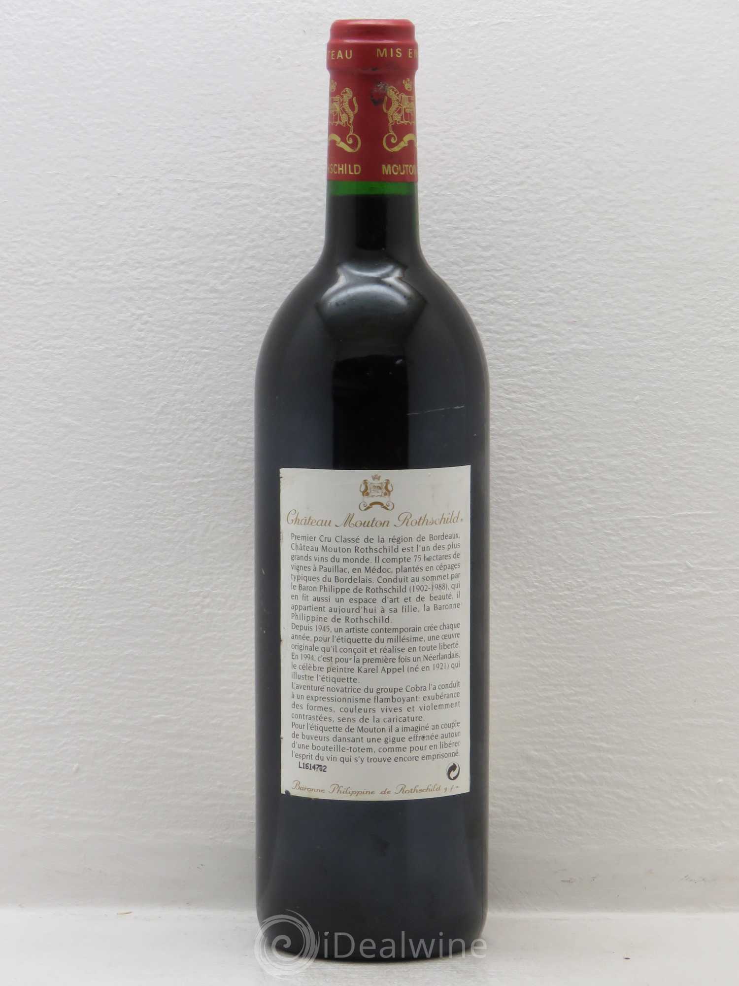 Château Mouton Rothschild 1er Grand Cru Classé 1994 - Lot de 1 bouteille - 1