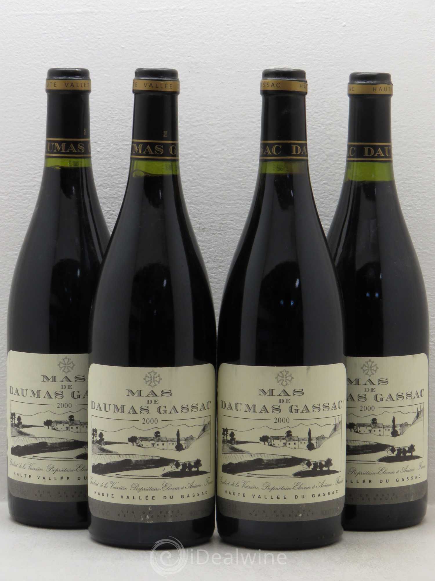 Saint-Guilhem-le-Désert - Cité d'Aniane Mas Daumas Gassac Famille Guibert de La Vaissière 2000 - Lot de 4 bouteilles - 0
