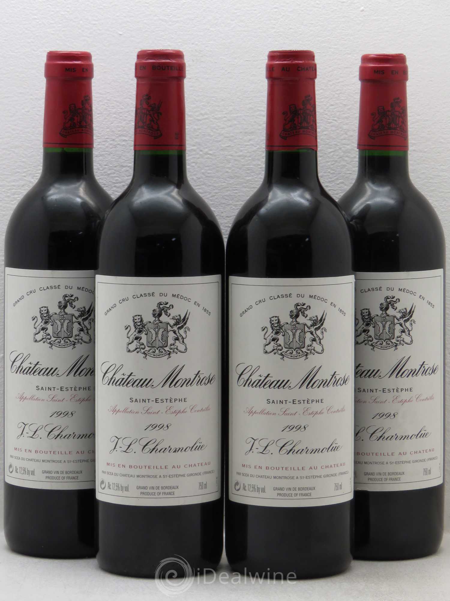 Château Montrose 2ème Grand Cru Classé 1998 - Lot de 4 bouteilles - 0