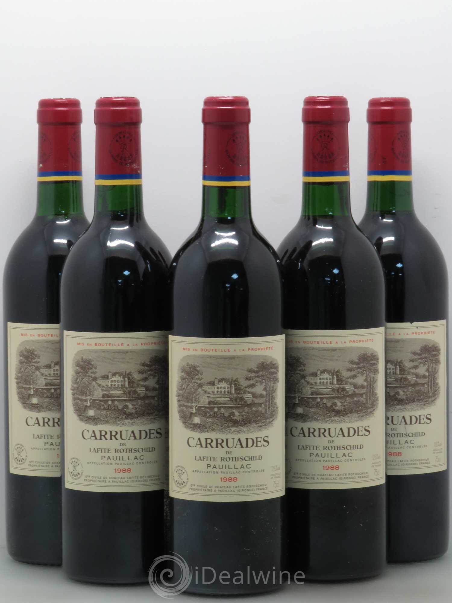 Carruades de Lafite Rothschild Second Vin 1988 - Lot de 5 bouteilles - 0